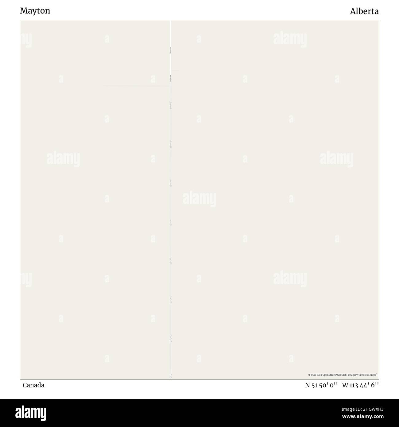 Mayton, Kanada, Alberta, N 51 50' 0'', W 113 44' 6'', map, Timeless Map veröffentlicht im Jahr 2021. Reisende, Entdecker und Abenteurer wie Florence Nightingale, David Livingstone, Ernest Shackleton, Lewis and Clark und Sherlock Holmes haben sich bei der Planung von Reisen zu den entlegensten Ecken der Welt auf Karten verlassen.Timeless Maps kartiert die meisten Orte auf der Welt und zeigt die Verwirklichung großer Träume Stockfoto