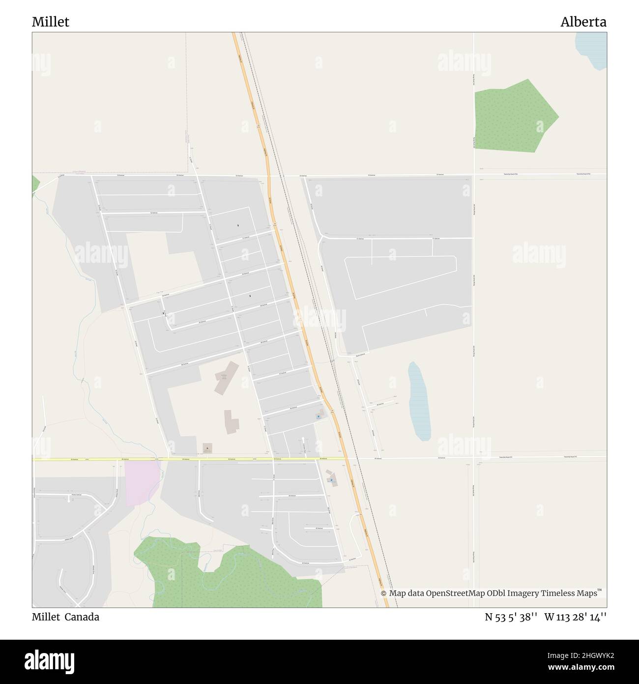 Millet, Millet, Kanada, Alberta, N 53 5' 38'', W 113 28' 14'', map