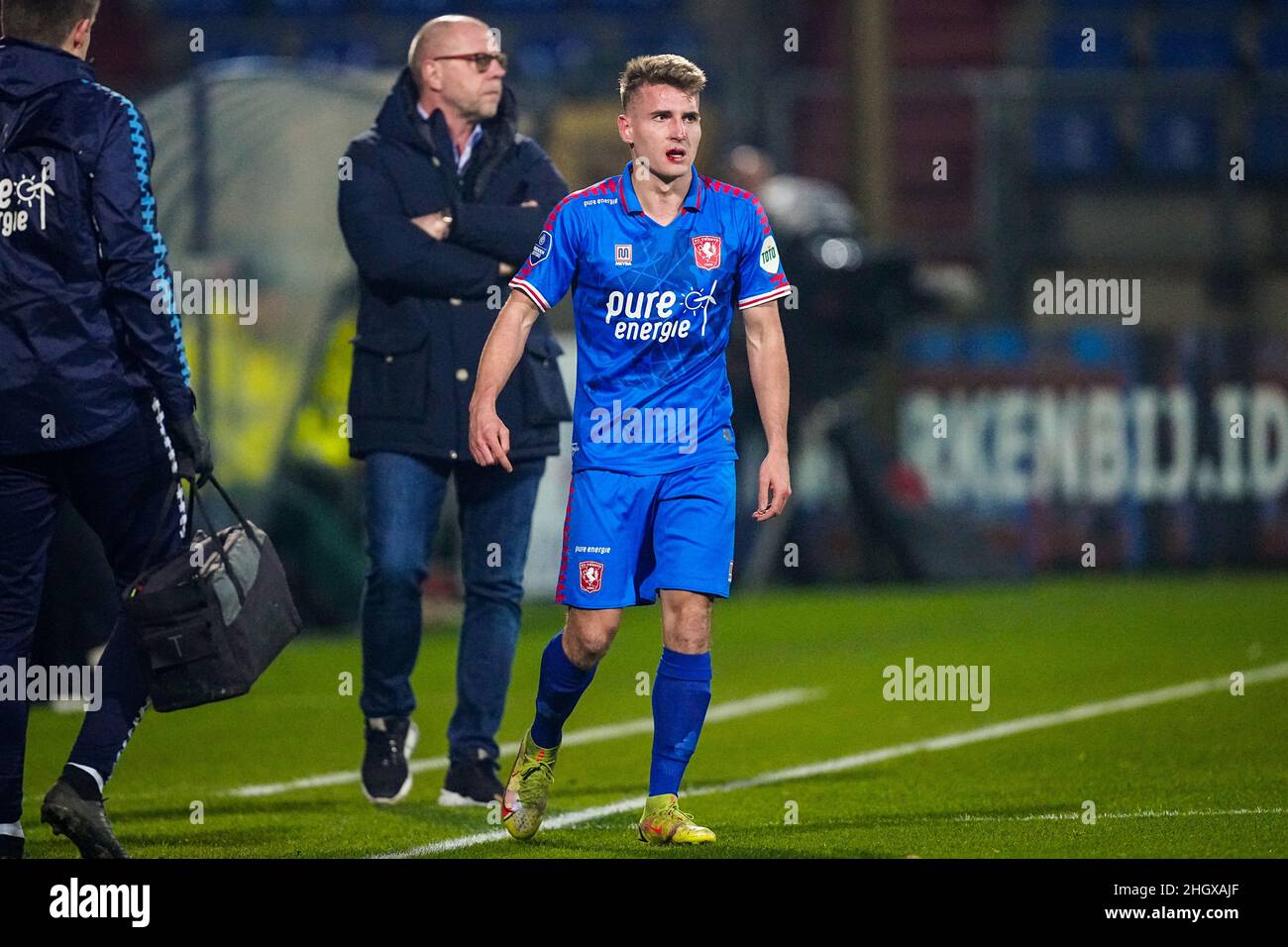 TILBURG, NIEDERLANDE - 22. JANUAR: Michal Sadilek vom FC Twente mit blutiger Lippe während des niederländischen Eredivisie-Spiels zwischen Willem II und FC Twente am 22. Januar 2022 im Koning Willem II Stadion in Tilburg, Niederlande (Foto: Geert van Erven/Orange Picts) Stockfoto