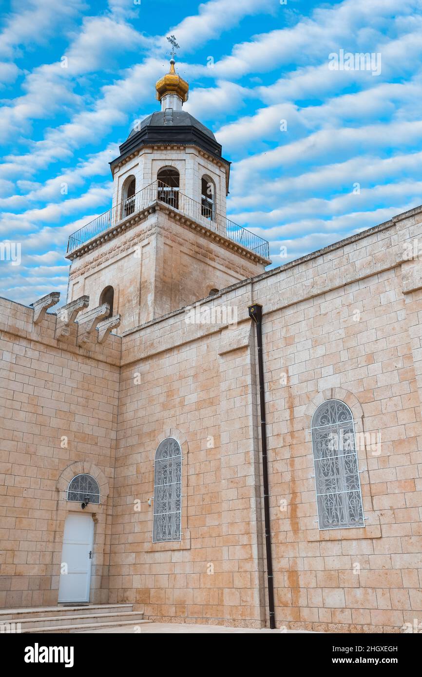 Russische Kirche der Heiligen Dreifaltigkeit Monastery Vorväter in Abrahams Eiche in Palästina, Hebron Stockfoto
