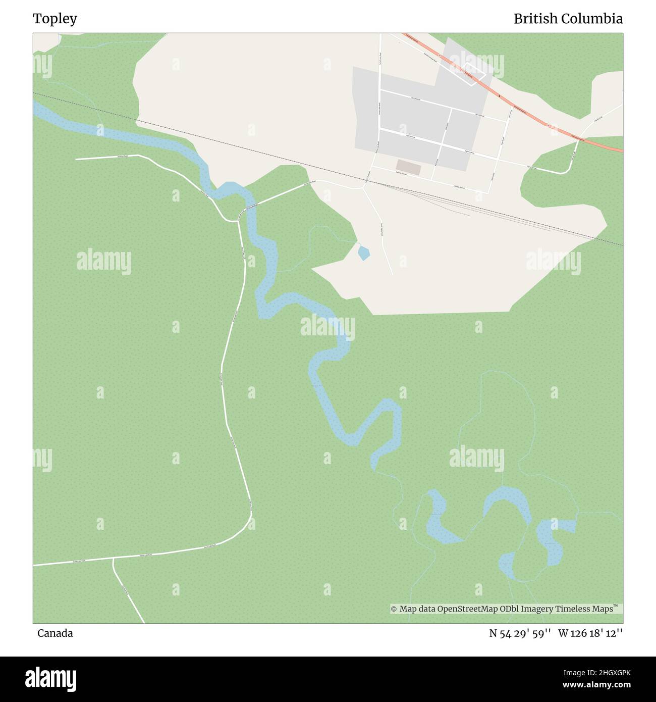 Topley, Kanada, British Columbia, N 54 29' 59'', W 126 18' 12'', map