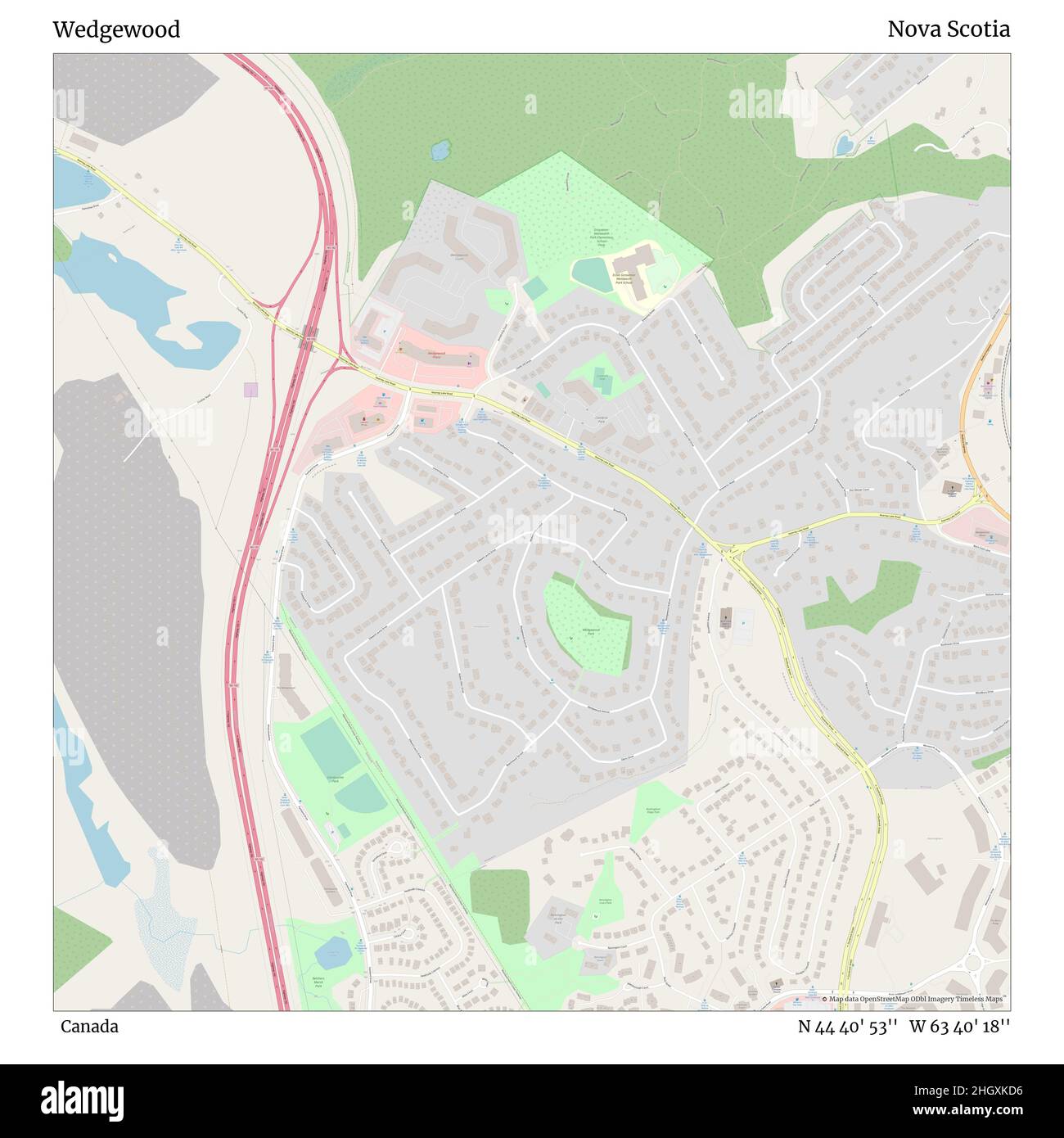 Wedgewood, Kanada, Nova Scotia, N 44 40' 53'', W 63 40' 18'', Karte ...