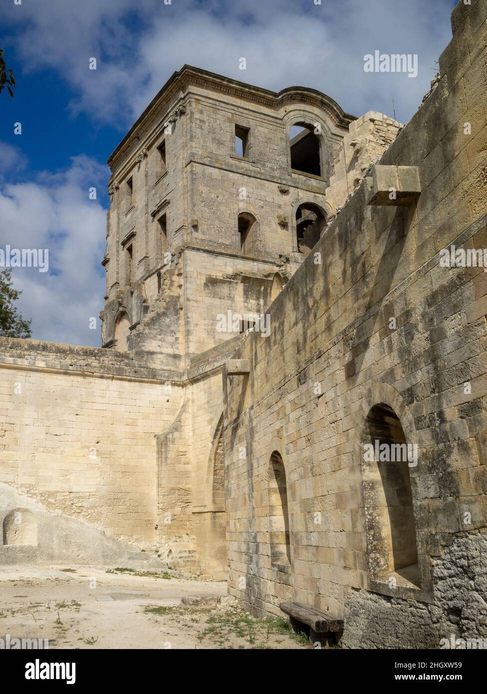 Ruinen des mauristischen Klosters, Abtei Montmajour, Arles Stockfoto