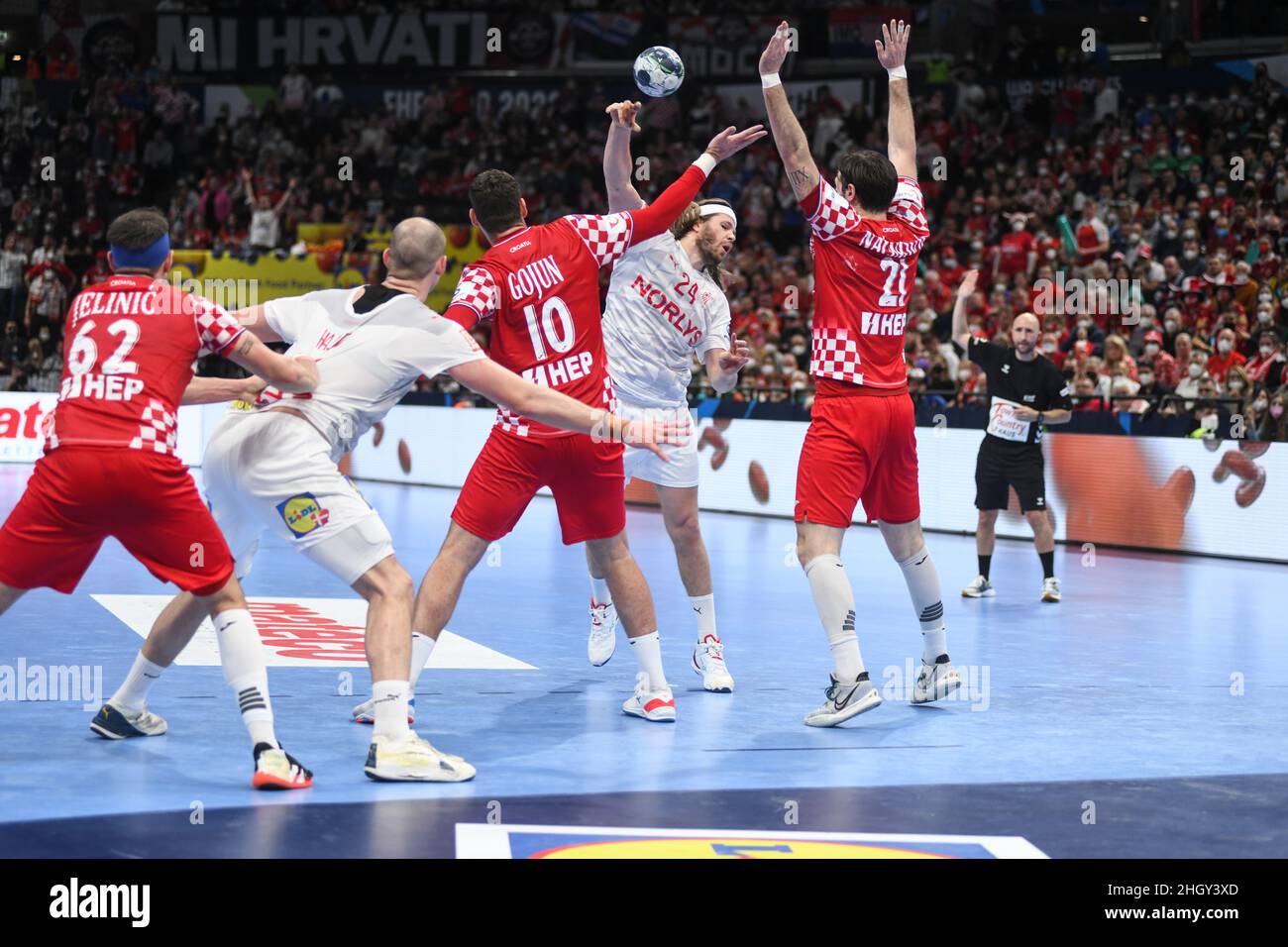 EHF Euro 2022. Haupterunde: Mikkel Hansen (Dänemark) Stockfoto