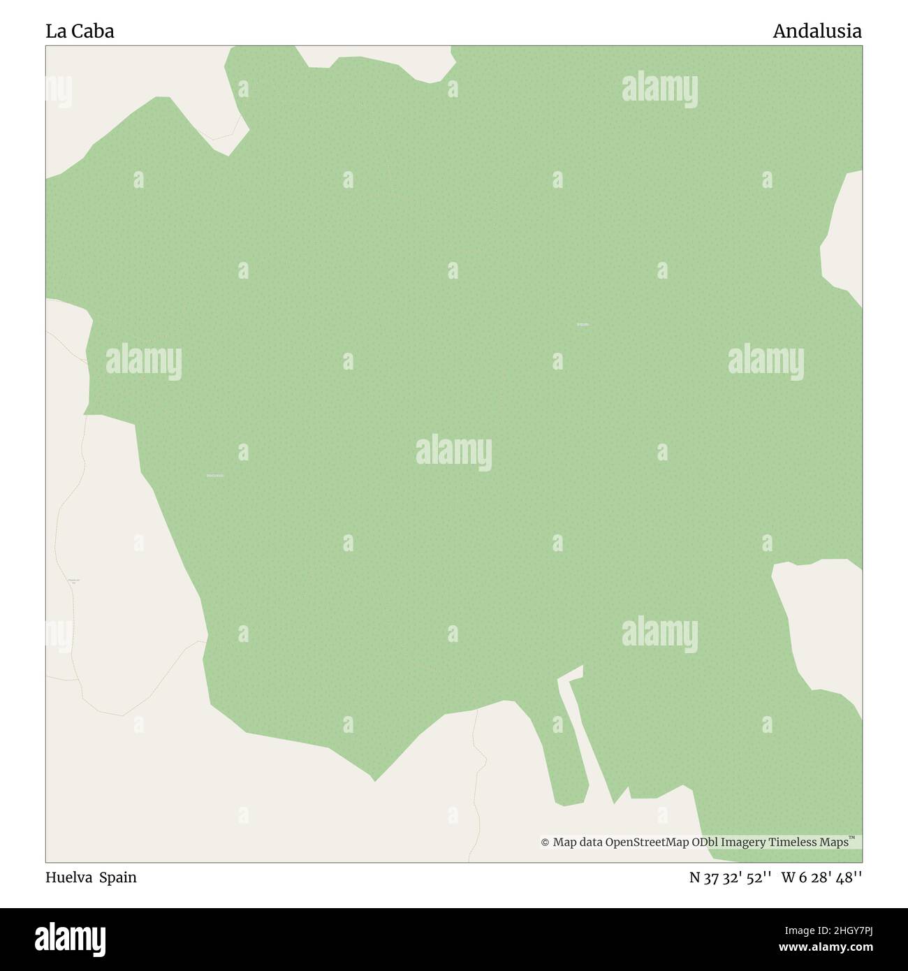 La Caba, Huelva, Spanien, Andalusien, N 37 32' 52'', W 6 28' 48'', map, Timeless Map veröffentlicht im Jahr 2021. Reisende, Entdecker und Abenteurer wie Florence Nightingale, David Livingstone, Ernest Shackleton, Lewis and Clark und Sherlock Holmes haben sich bei der Planung von Reisen zu den entlegensten Ecken der Welt auf Karten verlassen.Timeless Maps kartiert die meisten Orte auf der Welt und zeigt die Verwirklichung großer Träume Stockfoto