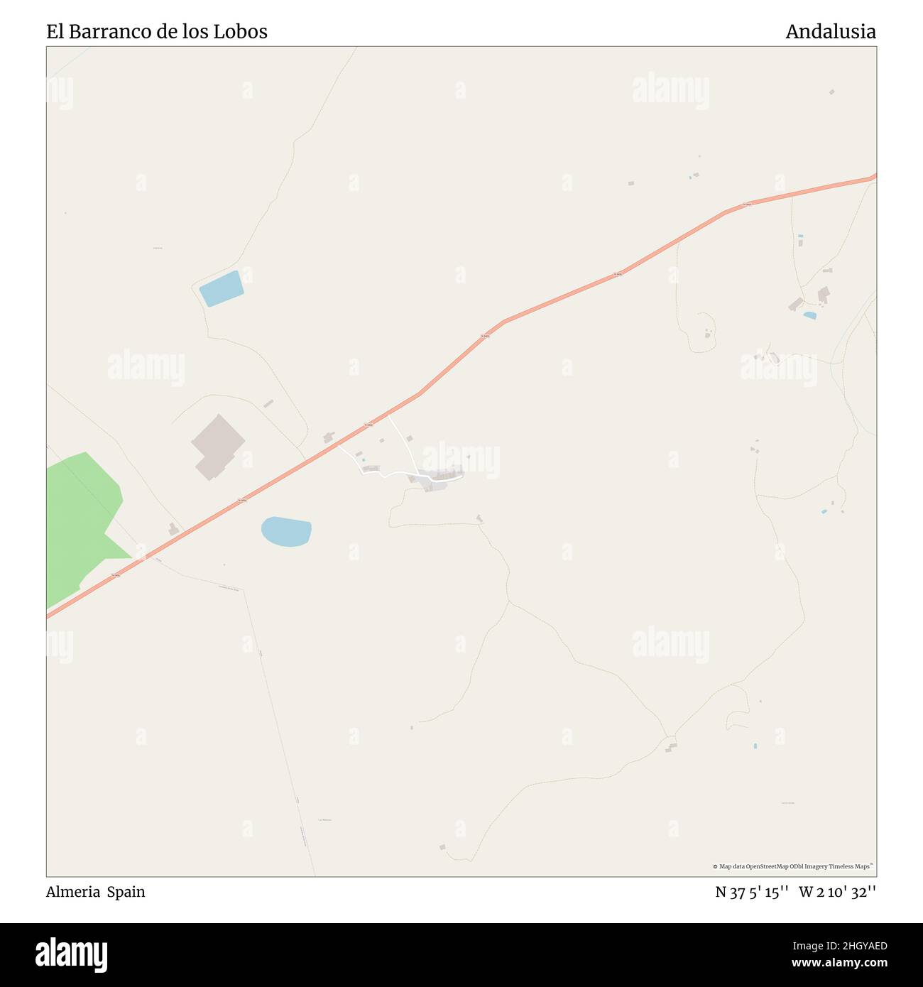 El Barranco de los Lobos, Almeria, Spanien, Andalusien, N 37 5' 15'', W 2 10' 32'', map, Timeless Map veröffentlicht im Jahr 2021. Reisende, Entdecker und Abenteurer wie Florence Nightingale, David Livingstone, Ernest Shackleton, Lewis and Clark und Sherlock Holmes haben sich bei der Planung von Reisen zu den entlegensten Ecken der Welt auf Karten verlassen.Timeless Maps kartiert die meisten Orte auf der Welt und zeigt die Verwirklichung großer Träume Stockfoto