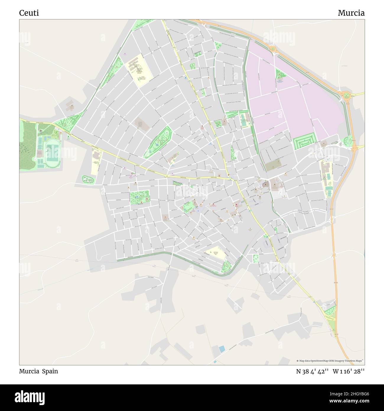 Ceuti, Murcia, Spanien, Murcia, N 38 4' 42'', W 1 16' 28'', map, Timeless Map veröffentlicht im Jahr 2021. Reisende, Entdecker und Abenteurer wie Florence Nightingale, David Livingstone, Ernest Shackleton, Lewis and Clark und Sherlock Holmes haben sich bei der Planung von Reisen zu den entlegensten Ecken der Welt auf Karten verlassen.Timeless Maps kartiert die meisten Orte auf der Welt und zeigt die Verwirklichung großer Träume Stockfoto