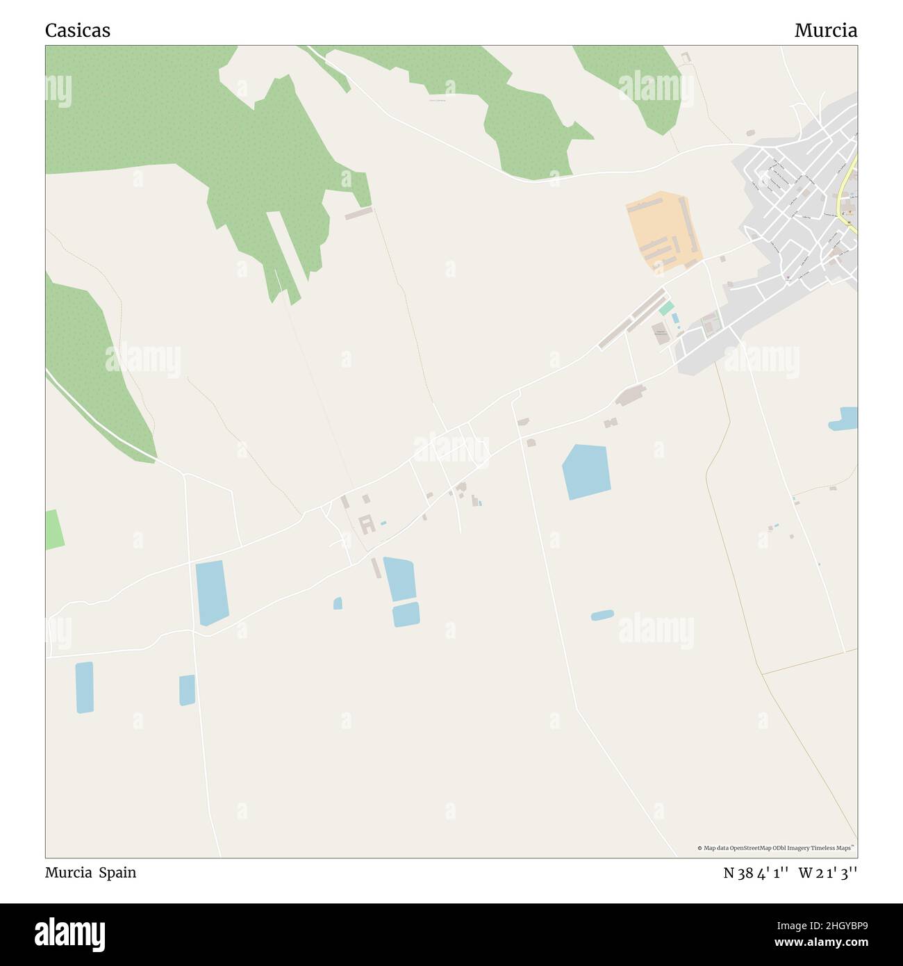 Casicas, Murcia, Spanien, Murcia, N 38 4' 1'', W 2 1' 3'', map, Timeless Map veröffentlicht im Jahr 2021. Reisende, Entdecker und Abenteurer wie Florence Nightingale, David Livingstone, Ernest Shackleton, Lewis and Clark und Sherlock Holmes haben sich bei der Planung von Reisen zu den entlegensten Ecken der Welt auf Karten verlassen.Timeless Maps kartiert die meisten Orte auf der Welt und zeigt die Verwirklichung großer Träume Stockfoto