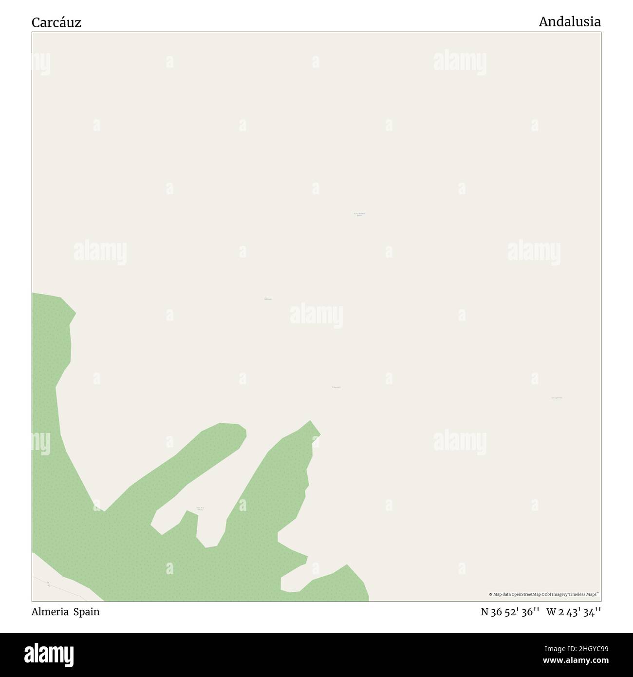 Carcáuz, Almeria, Spanien, Andalusien, N 36 52' 36'', W 2 43' 34'', map, Timeless Map veröffentlicht im Jahr 2021. Reisende, Entdecker und Abenteurer wie Florence Nightingale, David Livingstone, Ernest Shackleton, Lewis and Clark und Sherlock Holmes haben sich bei der Planung von Reisen zu den entlegensten Ecken der Welt auf Karten verlassen.Timeless Maps kartiert die meisten Orte auf der Welt und zeigt die Verwirklichung großer Träume Stockfoto