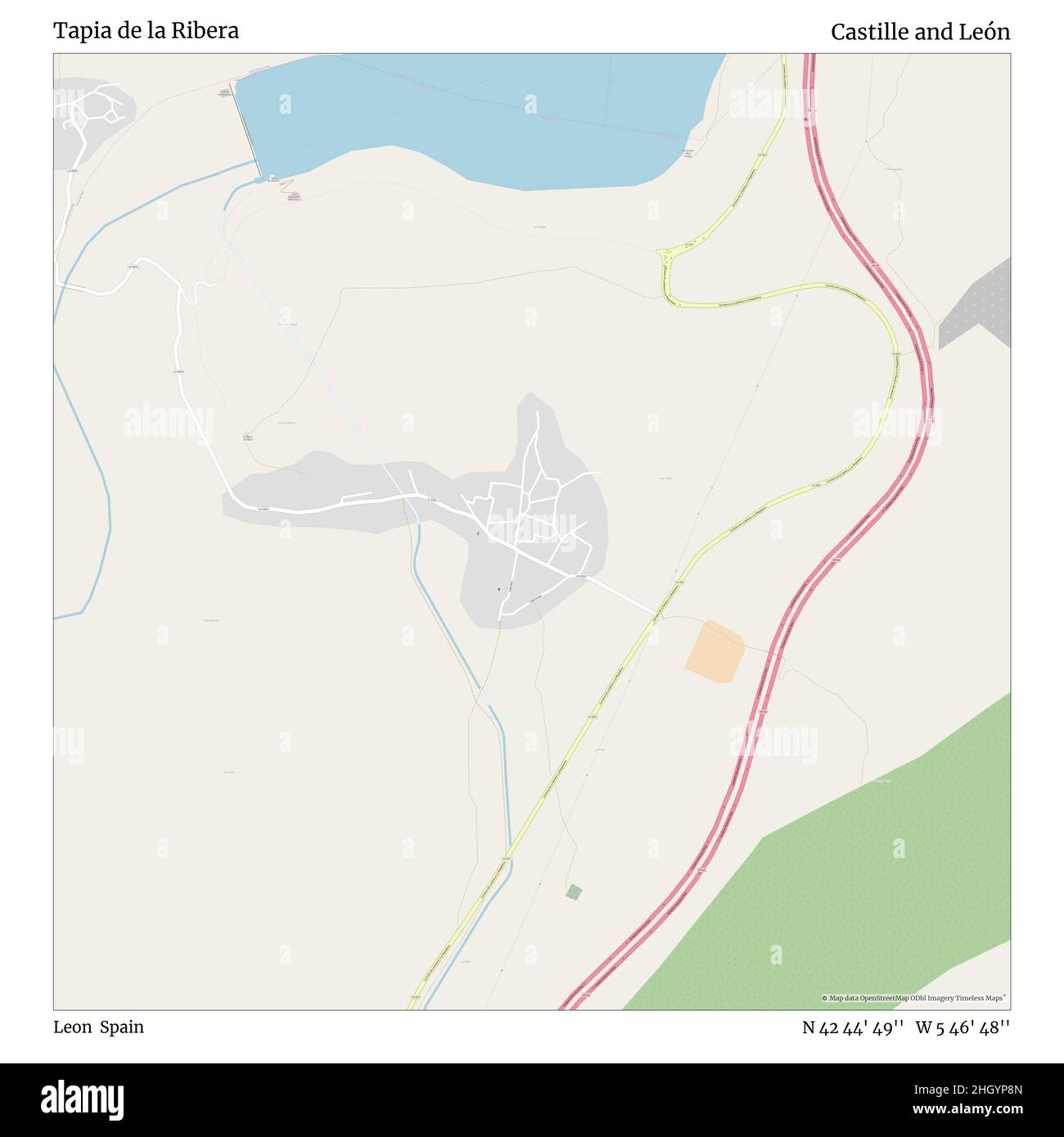 La Ribera Map Tapia de la Ribera, Leon, Spanien, Kastilien und León, N 42 44' 49'', W ...