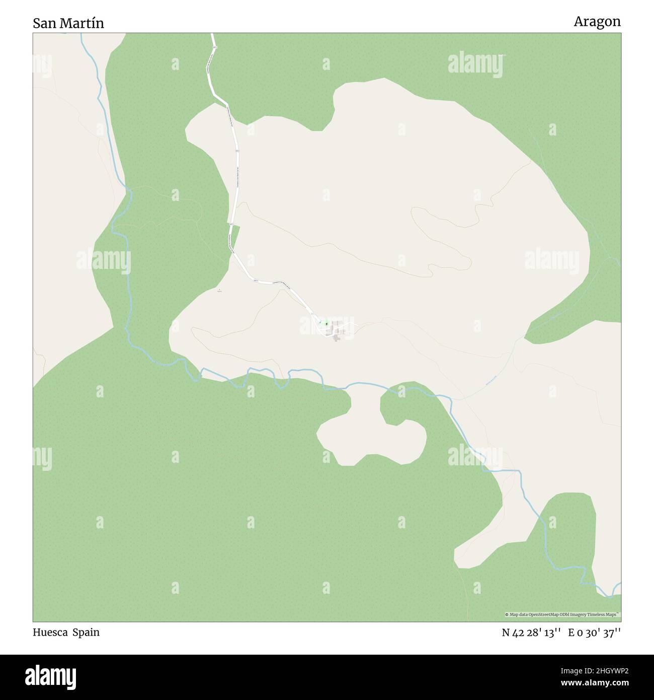 San Martín, Huesca, Spanien, Aragon, N 42 28' 13'', E 0 30' 37'', map, Timeless Map veröffentlicht im Jahr 2021. Reisende, Entdecker und Abenteurer wie Florence Nightingale, David Livingstone, Ernest Shackleton, Lewis and Clark und Sherlock Holmes haben sich bei der Planung von Reisen zu den entlegensten Ecken der Welt auf Karten verlassen.Timeless Maps kartiert die meisten Orte auf der Welt und zeigt die Verwirklichung großer Träume Stockfoto