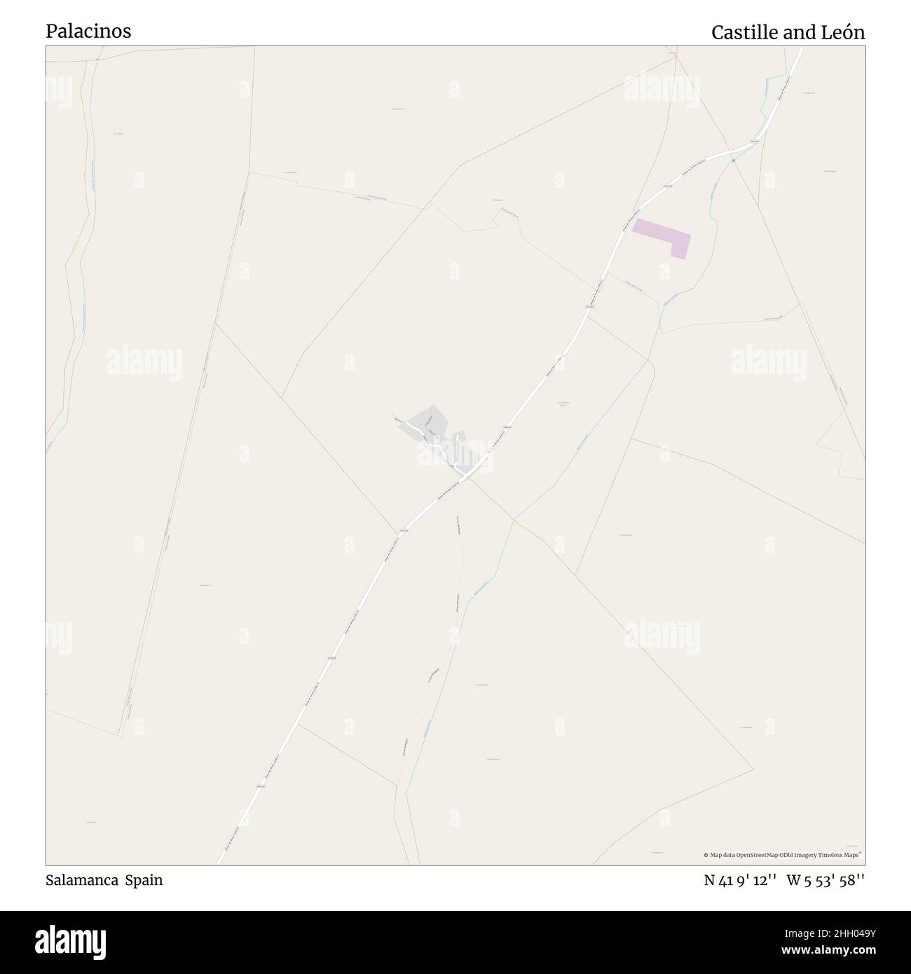 Palacinos, Salamanca, Spanien, Kastilien und León, N 41 9' 12'', W 5 53' 58'', map, Timeless Map veröffentlicht im Jahr 2021. Reisende, Entdecker und Abenteurer wie Florence Nightingale, David Livingstone, Ernest Shackleton, Lewis and Clark und Sherlock Holmes haben sich bei der Planung von Reisen zu den entlegensten Ecken der Welt auf Karten verlassen.Timeless Maps kartiert die meisten Orte auf der Welt und zeigt die Verwirklichung großer Träume Stockfoto