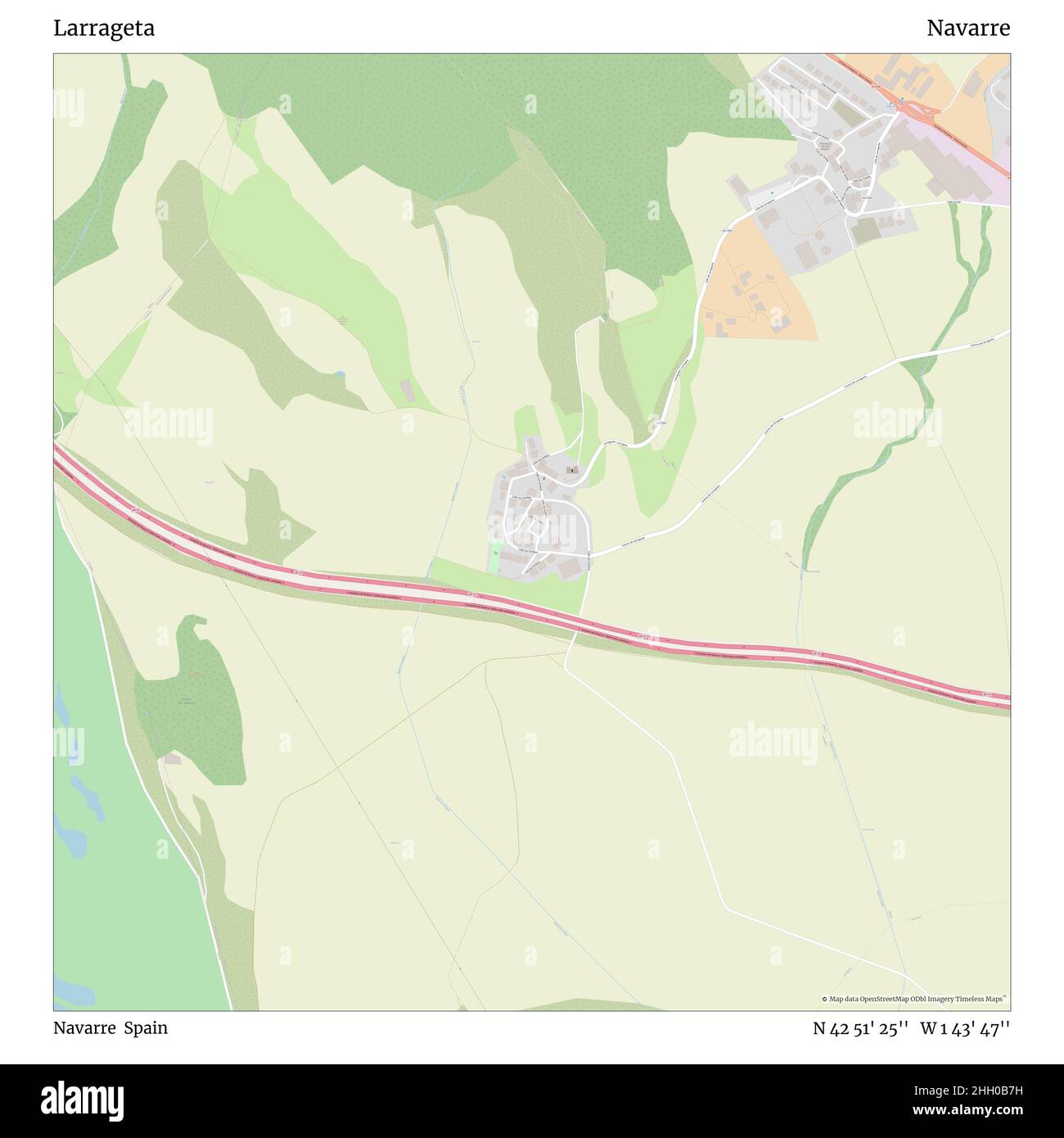 Larrageta, Navarra, Spanien, Navarra, N 42 51' 25'', W 1 43' 47'', map, Timeless Map veröffentlicht im Jahr 2021. Reisende, Entdecker und Abenteurer wie Florence Nightingale, David Livingstone, Ernest Shackleton, Lewis and Clark und Sherlock Holmes haben sich bei der Planung von Reisen zu den entlegensten Ecken der Welt auf Karten verlassen.Timeless Maps kartiert die meisten Orte auf der Welt und zeigt die Verwirklichung großer Träume Stockfoto