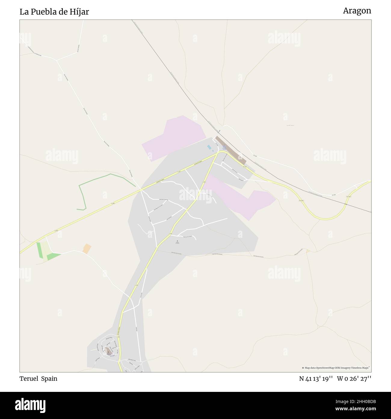 La Puebla de Híjar, Teruel, Spanien, Aragon, N 41 13' 19'', W 0 26' 27'', map, Timeless Map veröffentlicht im Jahr 2021. Reisende, Entdecker und Abenteurer wie Florence Nightingale, David Livingstone, Ernest Shackleton, Lewis and Clark und Sherlock Holmes haben sich bei der Planung von Reisen zu den entlegensten Ecken der Welt auf Karten verlassen.Timeless Maps kartiert die meisten Orte auf der Welt und zeigt die Verwirklichung großer Träume Stockfoto