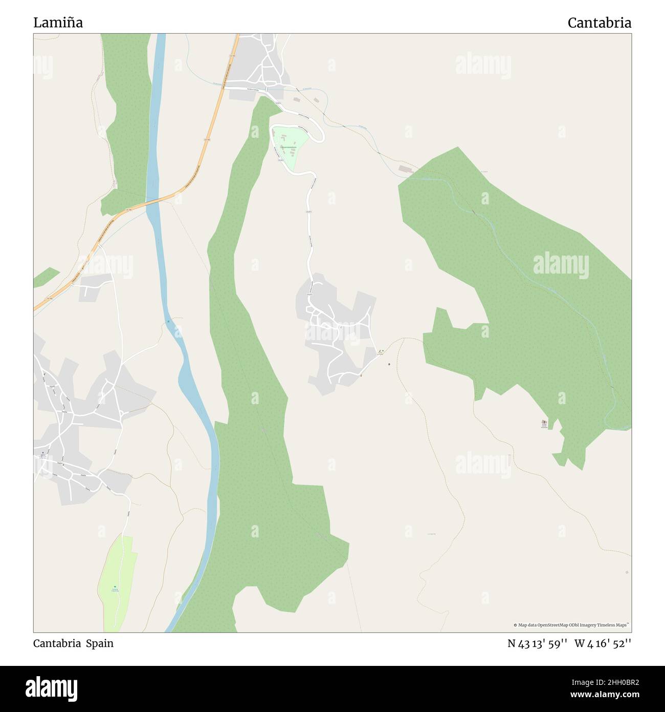 Lamiña, Kantabrien, Spanien, Kantabrien, N 43 13' 59'', W 4 16' 52'', map, Timeless Map veröffentlicht im Jahr 2021. Reisende, Entdecker und Abenteurer wie Florence Nightingale, David Livingstone, Ernest Shackleton, Lewis and Clark und Sherlock Holmes haben sich bei der Planung von Reisen zu den entlegensten Ecken der Welt auf Karten verlassen.Timeless Maps kartiert die meisten Orte auf der Welt und zeigt die Verwirklichung großer Träume Stockfoto