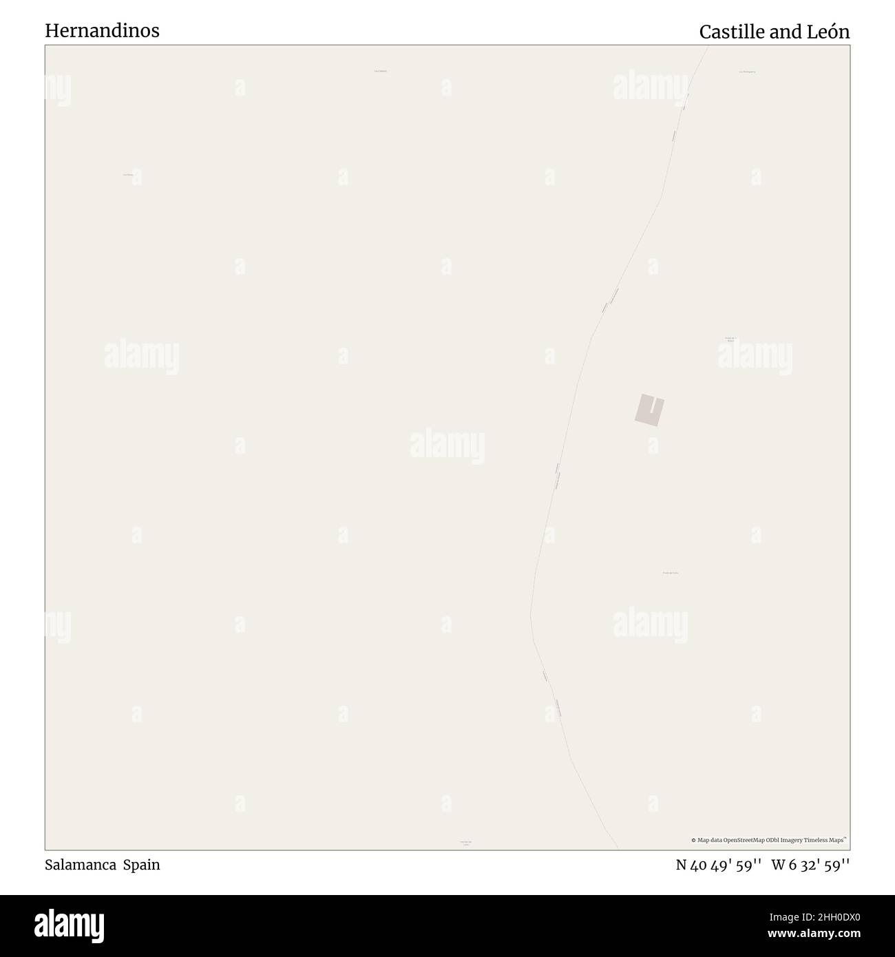 Hernandinos, Salamanca, Spanien, Kastilien und León, N 40 49' 59'', W 6 32' 59'', map, Timeless Map veröffentlicht im Jahr 2021. Reisende, Entdecker und Abenteurer wie Florence Nightingale, David Livingstone, Ernest Shackleton, Lewis and Clark und Sherlock Holmes haben sich bei der Planung von Reisen zu den entlegensten Ecken der Welt auf Karten verlassen.Timeless Maps kartiert die meisten Orte auf der Welt und zeigt die Verwirklichung großer Träume Stockfoto