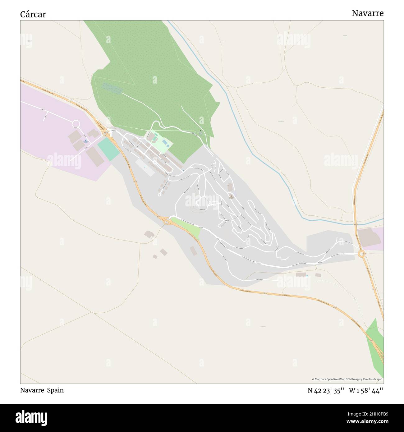 Cárcar, Navarra, Spanien, Navarra, N 42 23' 35'', W 1 58' 44'', map, Timeless Map veröffentlicht im Jahr 2021. Reisende, Entdecker und Abenteurer wie Florence Nightingale, David Livingstone, Ernest Shackleton, Lewis and Clark und Sherlock Holmes haben sich bei der Planung von Reisen zu den entlegensten Ecken der Welt auf Karten verlassen.Timeless Maps kartiert die meisten Orte auf der Welt und zeigt die Verwirklichung großer Träume Stockfoto
