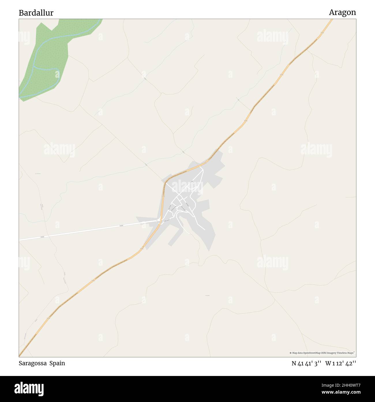 Bardallur, Saragossa, Spanien, Aragon, N 41 41' 3'', W 1 12' 42'', map, Timeless Map veröffentlicht im Jahr 2021. Reisende, Entdecker und Abenteurer wie Florence Nightingale, David Livingstone, Ernest Shackleton, Lewis and Clark und Sherlock Holmes haben sich bei der Planung von Reisen zu den entlegensten Ecken der Welt auf Karten verlassen.Timeless Maps kartiert die meisten Orte auf der Welt und zeigt die Verwirklichung großer Träume Stockfoto