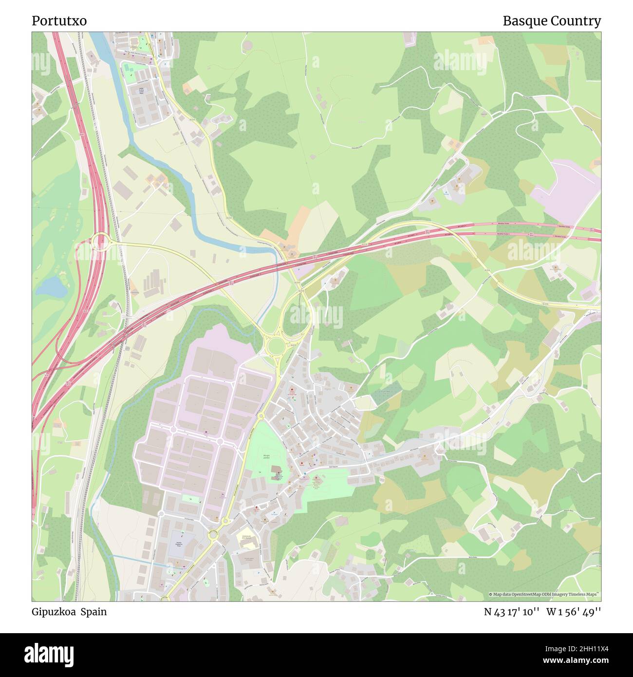 Portutxo, Gipuzkoa, Spanien, Baskenland, N 43 17' 10'', W 1 56' 49'', map, Timeless Map veröffentlicht im Jahr 2021. Reisende, Entdecker und Abenteurer wie Florence Nightingale, David Livingstone, Ernest Shackleton, Lewis and Clark und Sherlock Holmes haben sich bei der Planung von Reisen zu den entlegensten Ecken der Welt auf Karten verlassen.Timeless Maps kartiert die meisten Orte auf der Welt und zeigt die Verwirklichung großer Träume Stockfoto