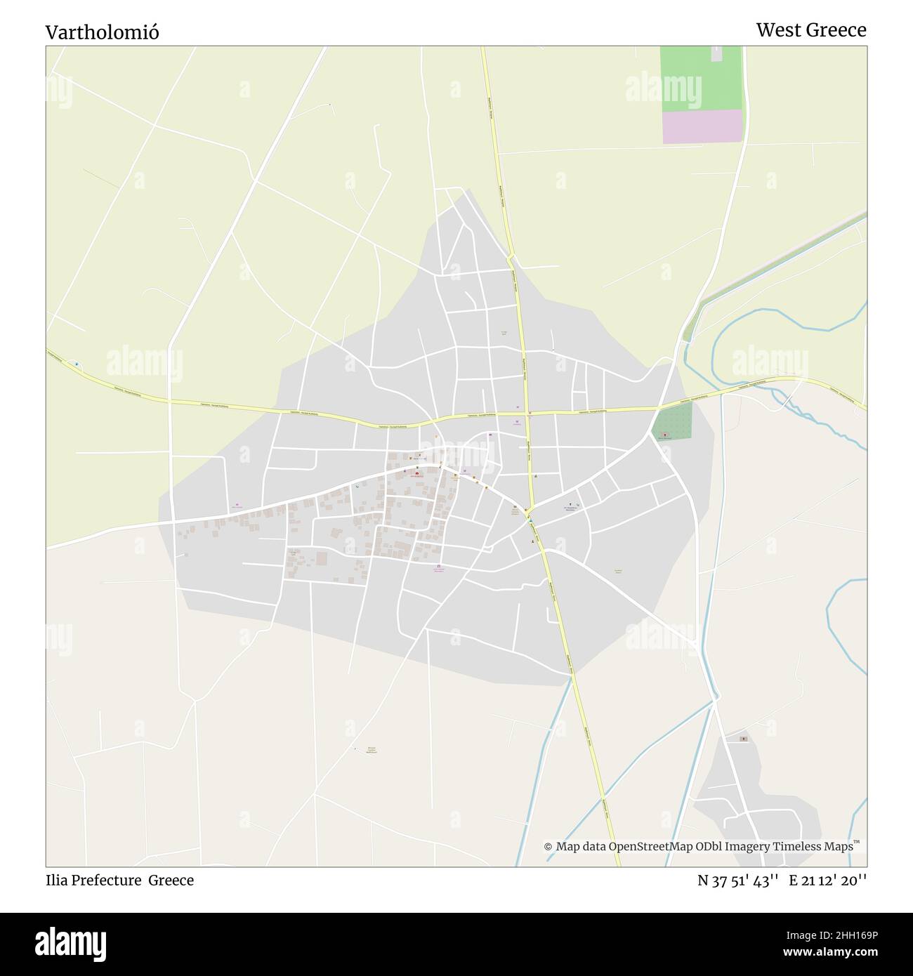 Vartholomió, Präfektur Ilia, Griechenland, Westgriechenland, N 37 51' 43'', E 21 12' 20'', Karte, Timeless Map veröffentlicht im Jahr 2021. Reisende, Entdecker und Abenteurer wie Florence Nightingale, David Livingstone, Ernest Shackleton, Lewis and Clark und Sherlock Holmes haben sich bei der Planung von Reisen zu den entlegensten Ecken der Welt auf Karten verlassen.Timeless Maps kartiert die meisten Orte auf der Welt und zeigt die Verwirklichung großer Träume Stockfoto