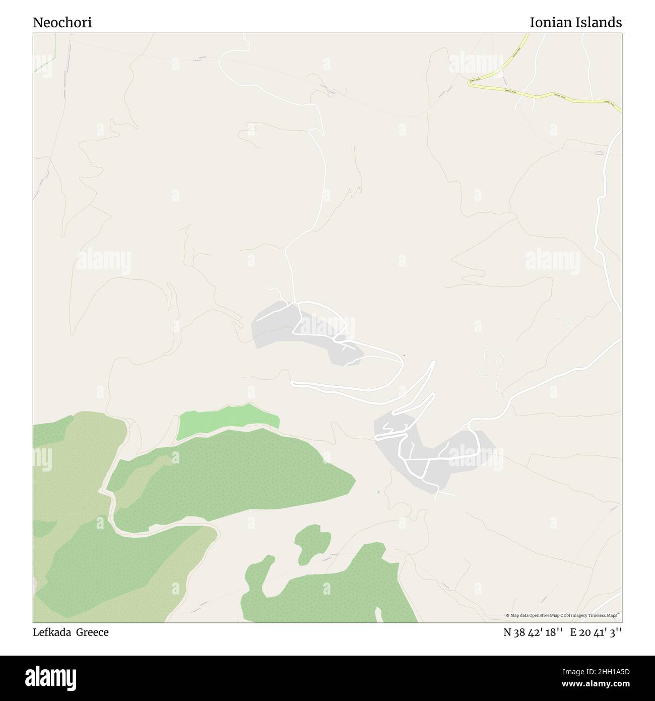 Neochori, Lefkada, Griechenland, Ionische Inseln, N 38 42' 18'', E 20 41' 3'', map, Timeless Map veröffentlicht im Jahr 2021. Reisende, Entdecker und Abenteurer wie Florence Nightingale, David Livingstone, Ernest Shackleton, Lewis and Clark und Sherlock Holmes haben sich bei der Planung von Reisen zu den entlegensten Ecken der Welt auf Karten verlassen.Timeless Maps kartiert die meisten Orte auf der Welt und zeigt die Verwirklichung großer Träume Stockfoto