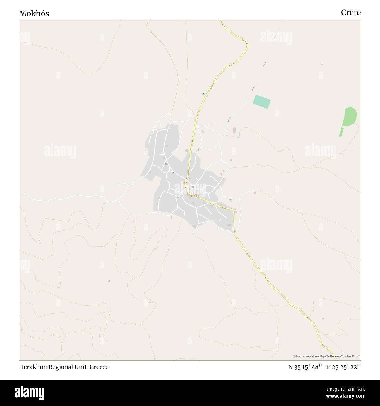 Mokhós, Heraklion Regional Unit, Greece, Crete, N 35 15' 48'', E 25 25' 22'', map, Timeless Map veröffentlicht im Jahr 2021. Reisende, Entdecker und Abenteurer wie Florence Nightingale, David Livingstone, Ernest Shackleton, Lewis and Clark und Sherlock Holmes haben sich bei der Planung von Reisen zu den entlegensten Ecken der Welt auf Karten verlassen.Timeless Maps kartiert die meisten Orte auf der Welt und zeigt die Verwirklichung großer Träume Stockfoto