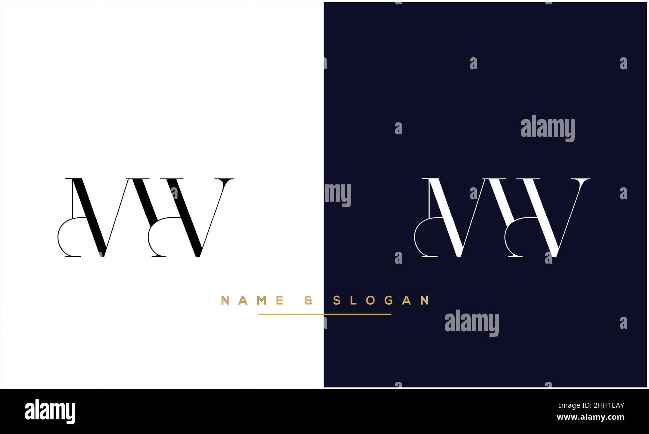 MW, WM Abstract Letters Logo MONOGRAMM Stock Vektor