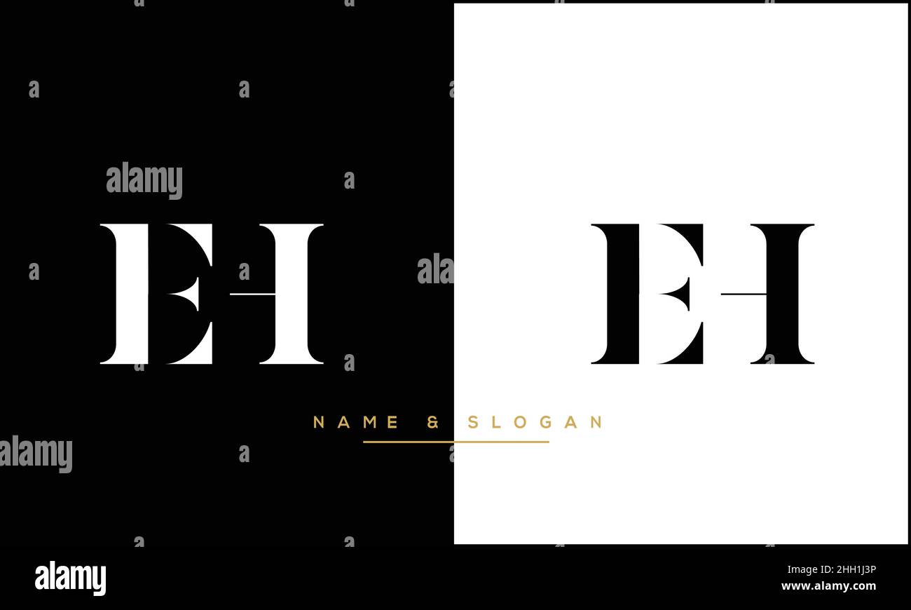 Eh, eh abstrakte Buchstaben Logo-Monogramm Stock Vektor