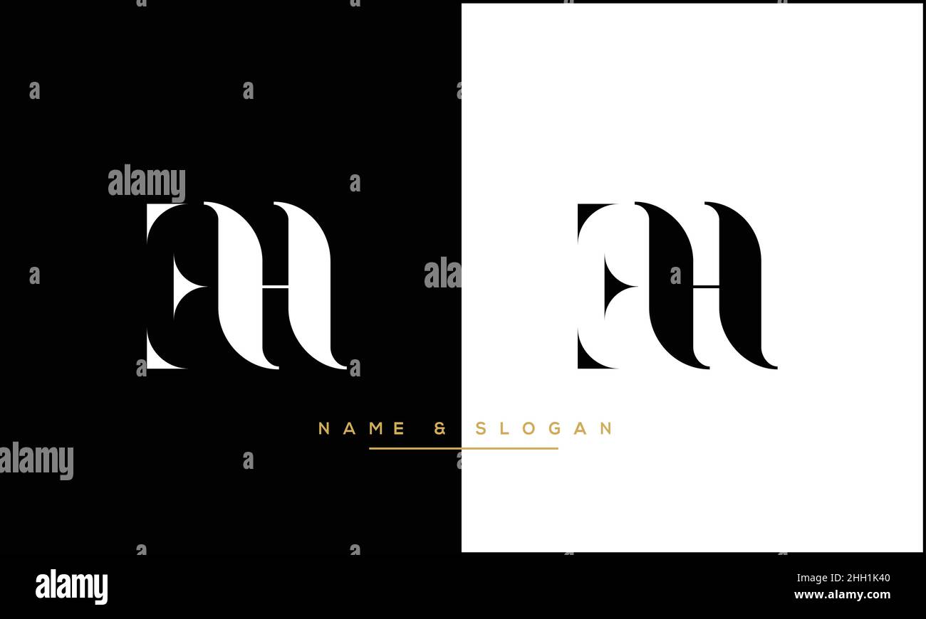 Eh, eh abstrakte Buchstaben Logo-Monogramm Stock Vektor