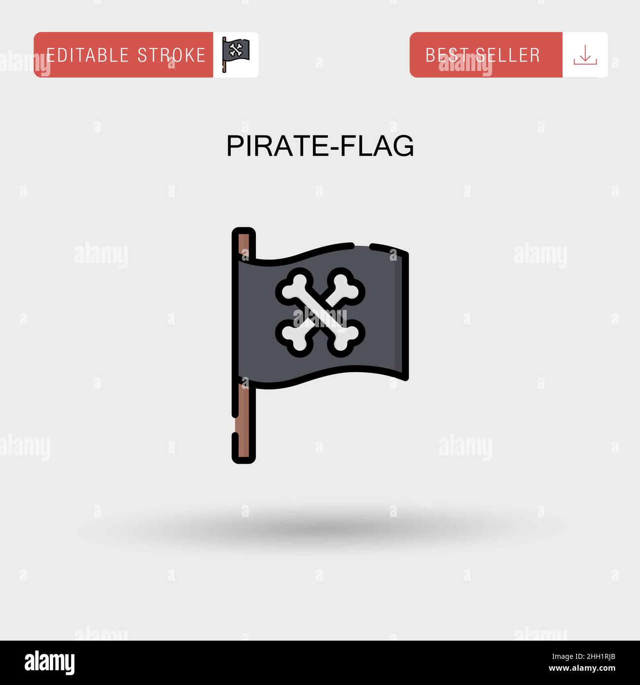 Pirate-Flag einfaches Vektor-Symbol. Stock Vektor