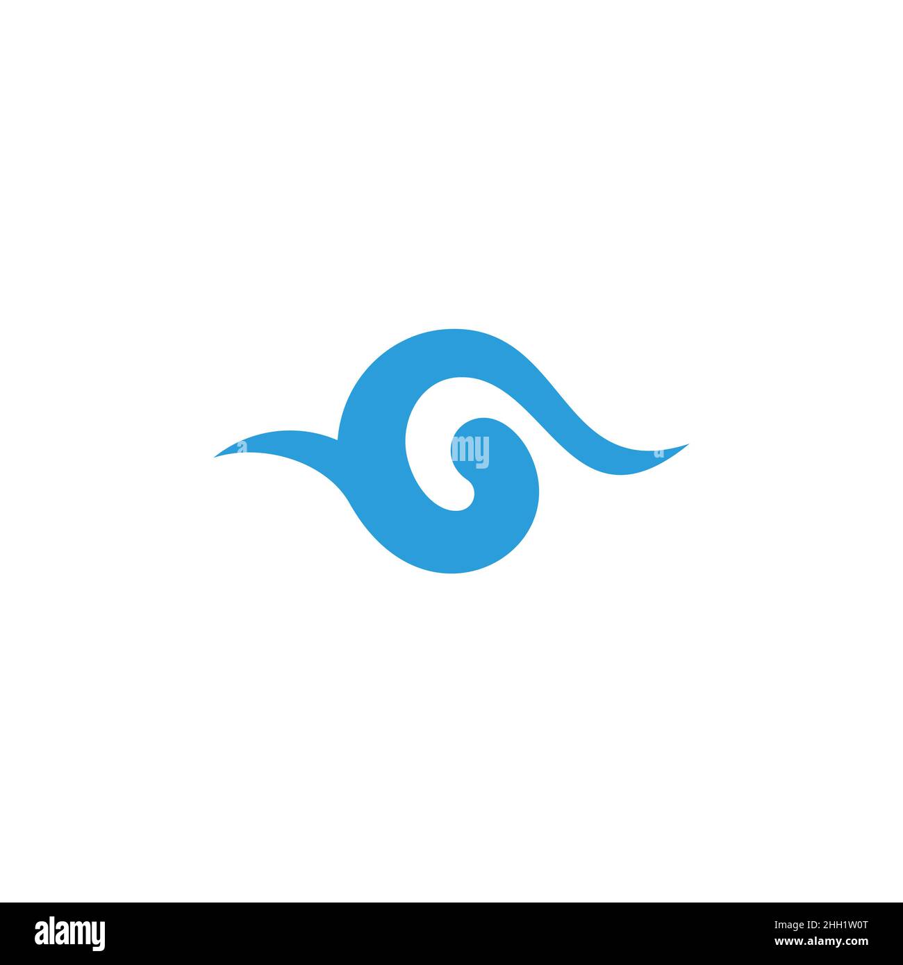 Buchstabe g eco blau Wasser Wellen Kurven Spirale Logo Vektor Stock Vektor