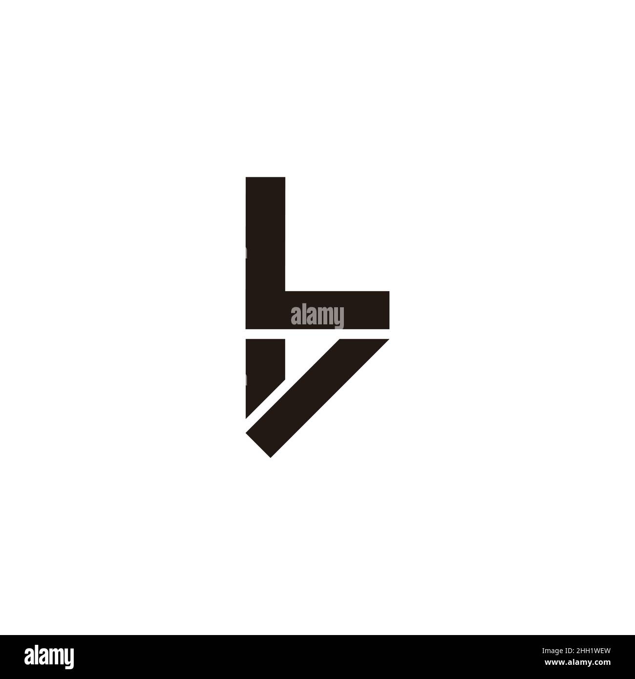 Buchstabe lv einfache geometrische Linie sauber Logo Vektor Stock Vektor