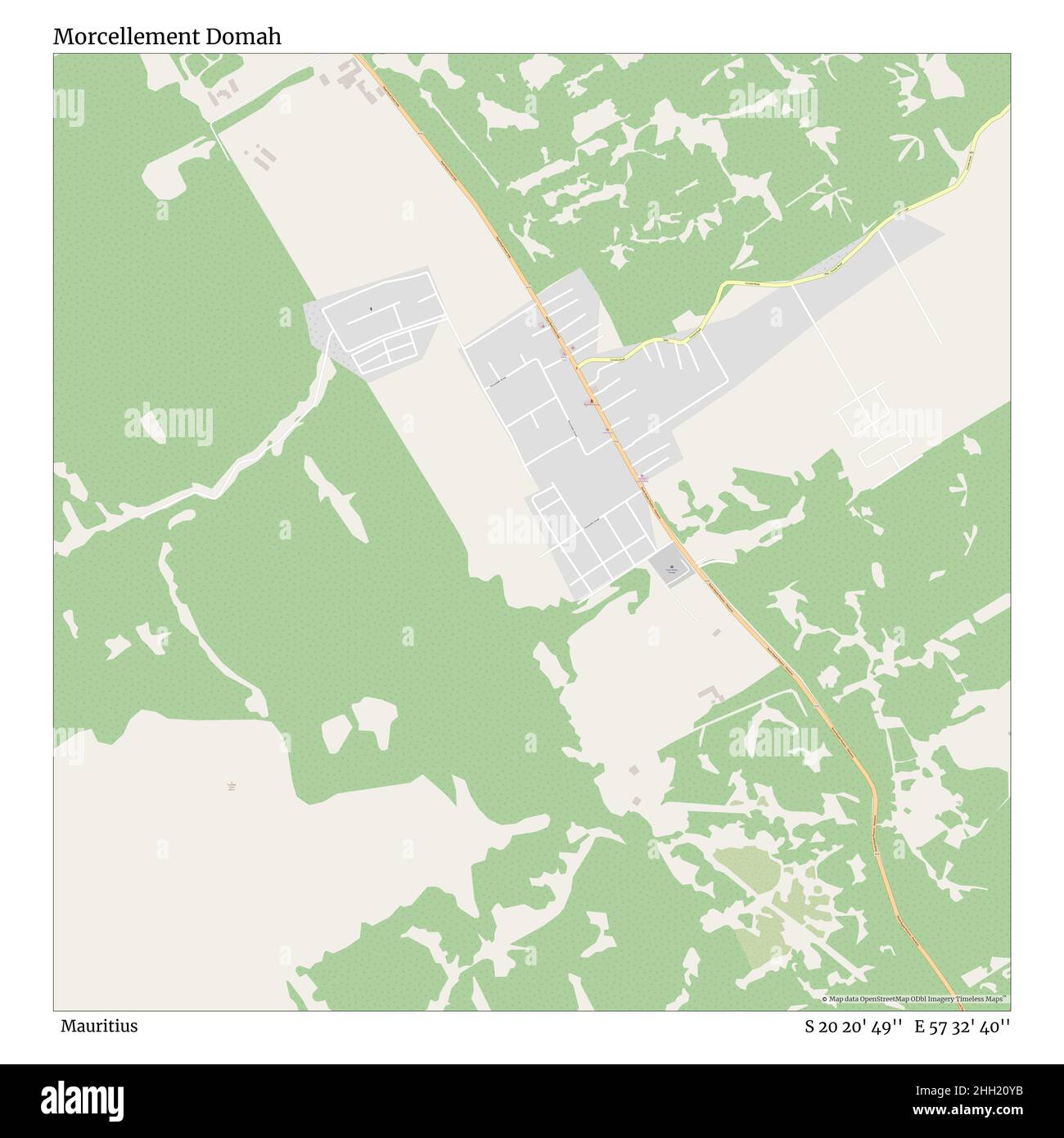 Morcellement Domah, Mauritius, S 20 20' 49'', E 57 32' 40'', Karte, Timeless Map veröffentlicht 2021. Reisende, Entdecker und Abenteurer wie Florence Nightingale, David Livingstone, Ernest Shackleton, Lewis and Clark und Sherlock Holmes haben sich bei der Planung von Reisen zu den entlegensten Ecken der Welt auf Karten verlassen.Timeless Maps kartiert die meisten Orte auf der Welt und zeigt die Verwirklichung großer Träume Stockfoto