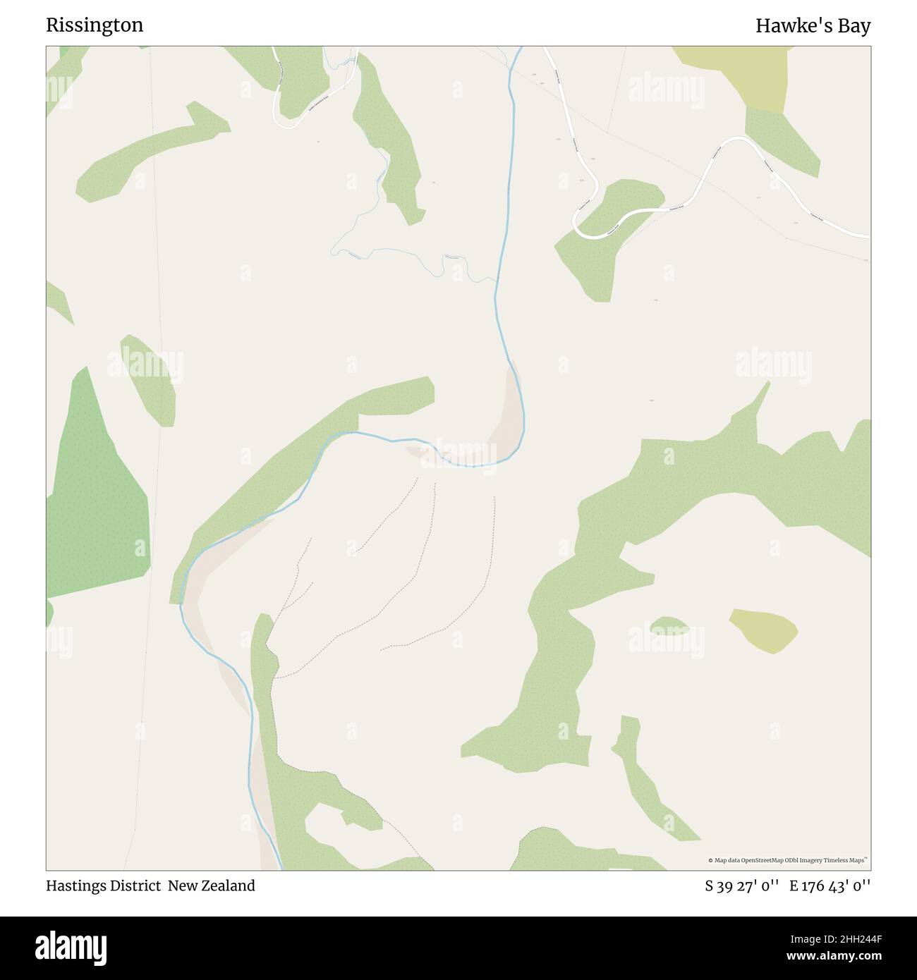 Rissington, Hastings District, Neuseeland, Hawke's Bay, S 39 27' 0'', E 176 43' 0'', map, Timeless Map veröffentlicht im Jahr 2021. Reisende, Entdecker und Abenteurer wie Florence Nightingale, David Livingstone, Ernest Shackleton, Lewis and Clark und Sherlock Holmes haben sich bei der Planung von Reisen zu den entlegensten Ecken der Welt auf Karten verlassen.Timeless Maps kartiert die meisten Orte auf der Welt und zeigt die Verwirklichung großer Träume Stockfoto