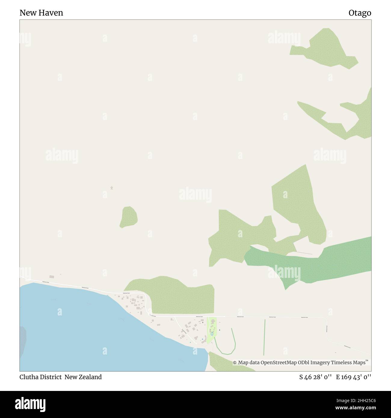 New Haven, Clutha District, Neuseeland, Otago, S 46 28' 0'', E 169 43' 0'', map, Timeless Map veröffentlicht im Jahr 2021. Reisende, Entdecker und Abenteurer wie Florence Nightingale, David Livingstone, Ernest Shackleton, Lewis and Clark und Sherlock Holmes haben sich bei der Planung von Reisen zu den entlegensten Ecken der Welt auf Karten verlassen.Timeless Maps kartiert die meisten Orte auf der Welt und zeigt die Verwirklichung großer Träume Stockfoto