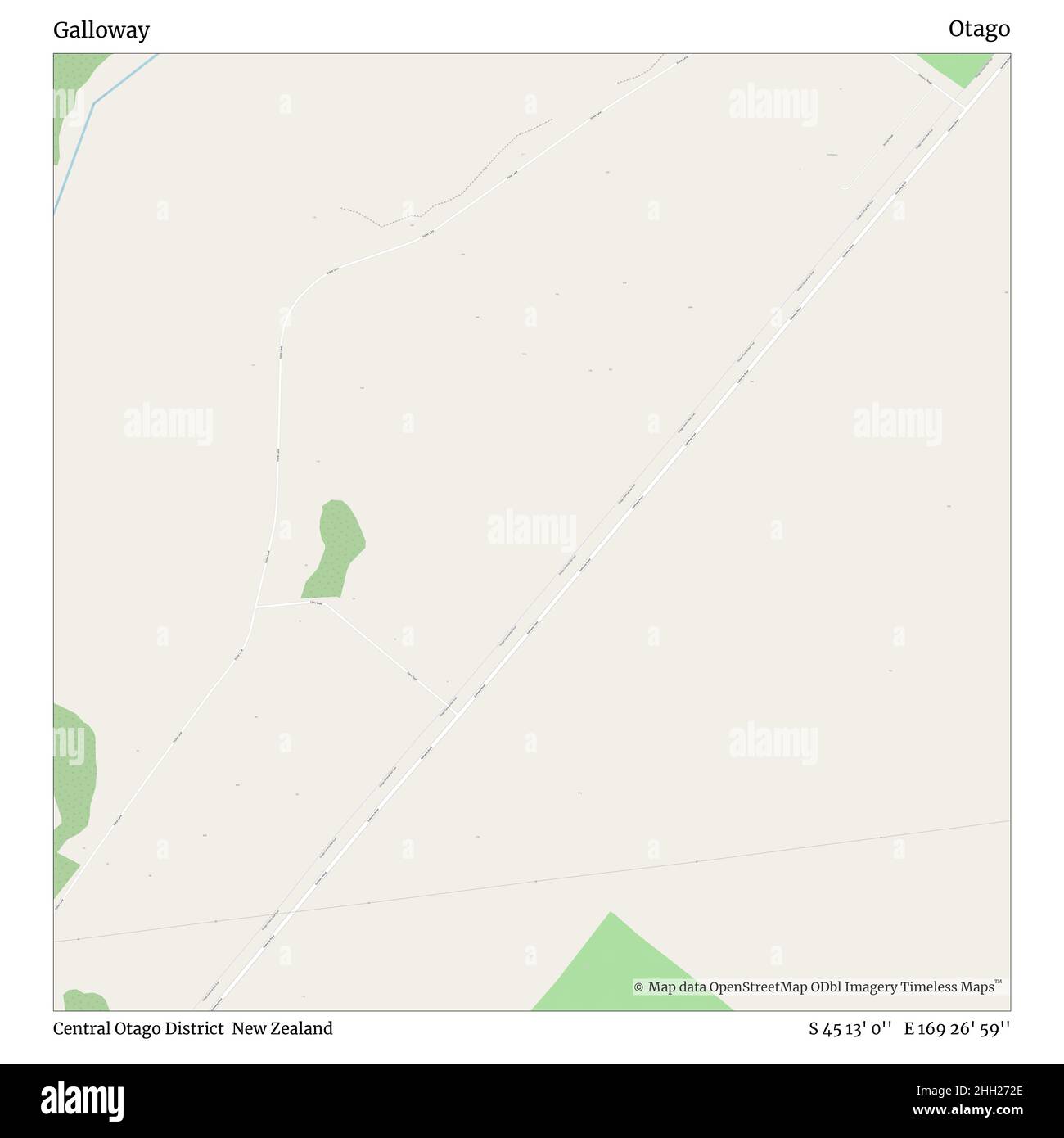 Galloway, Central Otago District, Neuseeland, Otago, S 45 13' 0'', E 169 26' 59'', map, Timeless Map veröffentlicht im Jahr 2021. Reisende, Entdecker und Abenteurer wie Florence Nightingale, David Livingstone, Ernest Shackleton, Lewis and Clark und Sherlock Holmes haben sich bei der Planung von Reisen zu den entlegensten Ecken der Welt auf Karten verlassen.Timeless Maps kartiert die meisten Orte auf der Welt und zeigt die Verwirklichung großer Träume Stockfoto