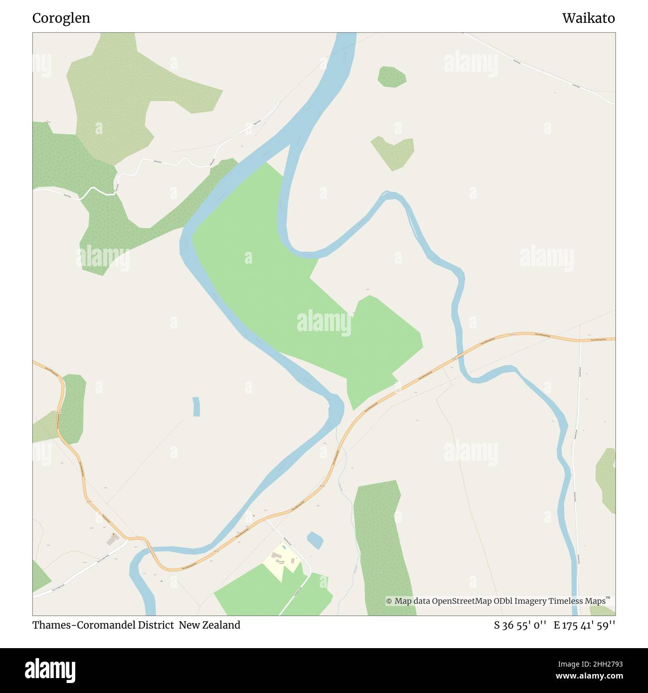 Coroglen, Thames-Coromandel District, Neuseeland, Waikato, S 36 55' 0'', E 175 41' 59'', map, Timeless Map veröffentlicht im Jahr 2021. Reisende, Entdecker und Abenteurer wie Florence Nightingale, David Livingstone, Ernest Shackleton, Lewis and Clark und Sherlock Holmes haben sich bei der Planung von Reisen zu den entlegensten Ecken der Welt auf Karten verlassen.Timeless Maps kartiert die meisten Orte auf der Welt und zeigt die Verwirklichung großer Träume Stockfoto