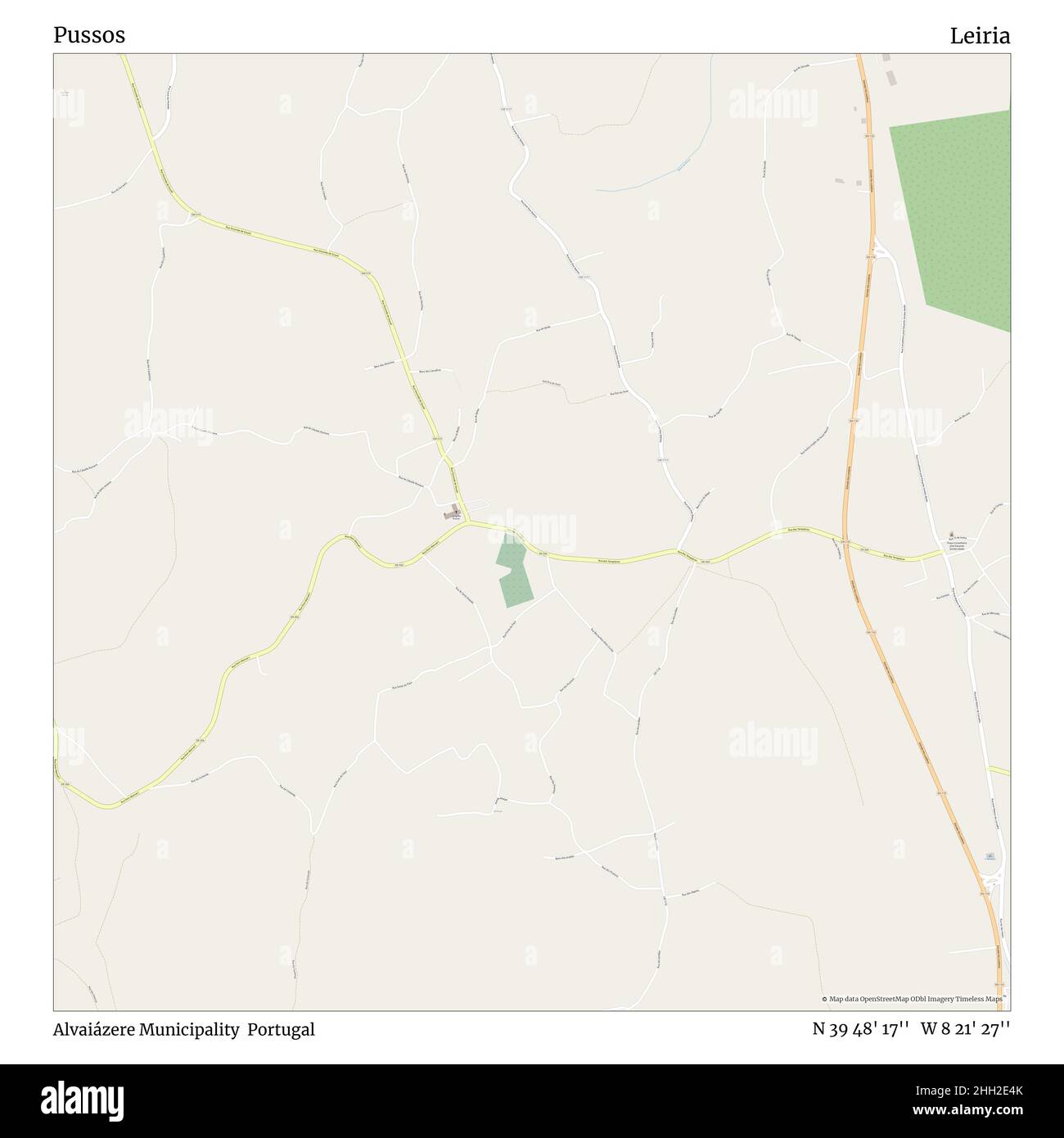 Pussos, Gemeinde Alvaiázere, Portugal, Leiria, N 39 48' 17'', W 8 21' 27'', map, Timeless Map veröffentlicht im Jahr 2021. Reisende, Entdecker und Abenteurer wie Florence Nightingale, David Livingstone, Ernest Shackleton, Lewis and Clark und Sherlock Holmes haben sich bei der Planung von Reisen zu den entlegensten Ecken der Welt auf Karten verlassen.Timeless Maps kartiert die meisten Orte auf der Welt und zeigt die Verwirklichung großer Träume Stockfoto