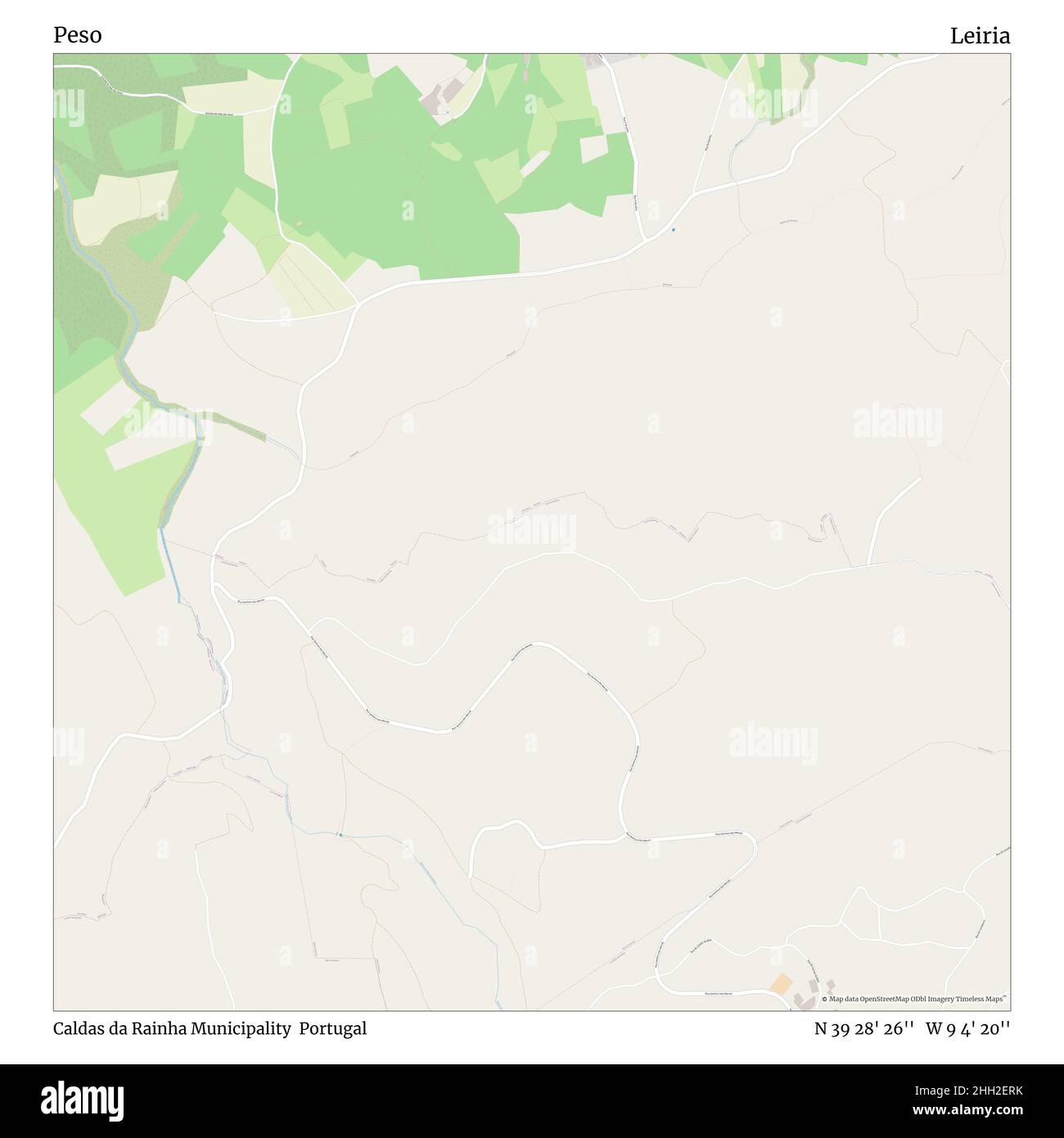 Peso, Gemeinde Caldas da Rainha, Portugal, Leiria, N 39 28' 26'', W 9 4' 20'', map, Timeless Map veröffentlicht im Jahr 2021. Reisende, Entdecker und Abenteurer wie Florence Nightingale, David Livingstone, Ernest Shackleton, Lewis and Clark und Sherlock Holmes haben sich bei der Planung von Reisen zu den entlegensten Ecken der Welt auf Karten verlassen.Timeless Maps kartiert die meisten Orte auf der Welt und zeigt die Verwirklichung großer Träume Stockfoto