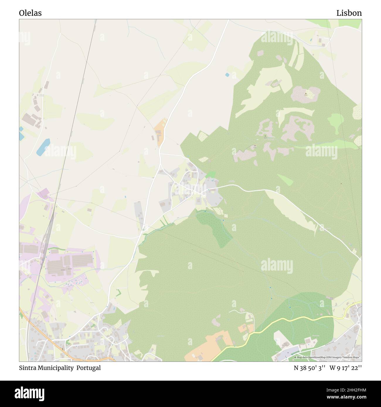 Olelas, Gemeinde Sintra, Portugal, Lissabon, N 38 50' 3'', W 9 17' 22'', map, Timeless Map veröffentlicht im Jahr 2021. Reisende, Entdecker und Abenteurer wie Florence Nightingale, David Livingstone, Ernest Shackleton, Lewis and Clark und Sherlock Holmes haben sich bei der Planung von Reisen zu den entlegensten Ecken der Welt auf Karten verlassen.Timeless Maps kartiert die meisten Orte auf der Welt und zeigt die Verwirklichung großer Träume Stockfoto