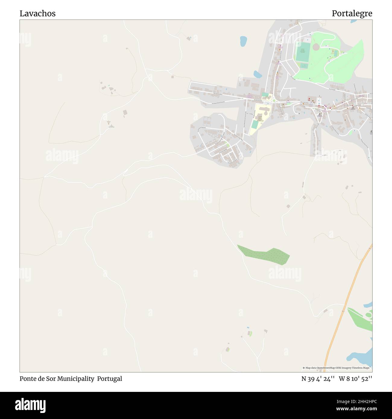 Lavachos, Gemeinde Ponte de Sor, Portugal, Portalegre, N 39 4' 24'', W 8 10' 52'', map, Timeless Map veröffentlicht im Jahr 2021. Reisende, Entdecker und Abenteurer wie Florence Nightingale, David Livingstone, Ernest Shackleton, Lewis and Clark und Sherlock Holmes haben sich bei der Planung von Reisen zu den entlegensten Ecken der Welt auf Karten verlassen.Timeless Maps kartiert die meisten Orte auf der Welt und zeigt die Verwirklichung großer Träume Stockfoto