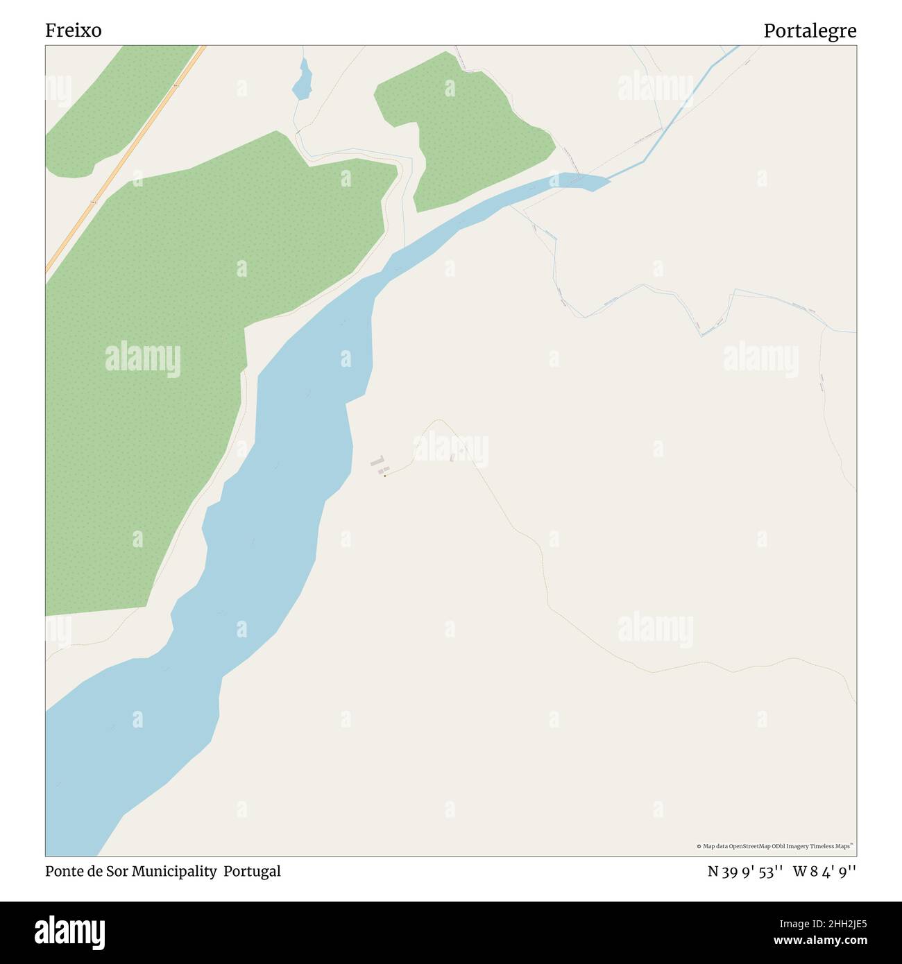 Freixo, Gemeinde Ponte de Sor, Portugal, Portalegre, N 39 9' 53'', W 8 4' 9'', map, Timeless Map veröffentlicht im Jahr 2021. Reisende, Entdecker und Abenteurer wie Florence Nightingale, David Livingstone, Ernest Shackleton, Lewis and Clark und Sherlock Holmes haben sich bei der Planung von Reisen zu den entlegensten Ecken der Welt auf Karten verlassen.Timeless Maps kartiert die meisten Orte auf der Welt und zeigt die Verwirklichung großer Träume Stockfoto