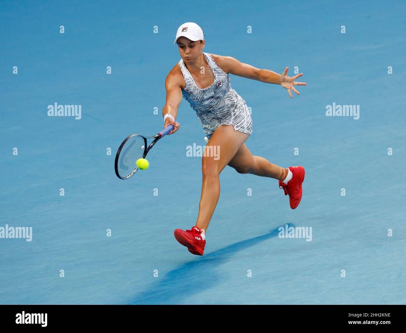 Melbourne, Australien. 23rd Januar 2022. ASHLEIGH BARTY (AUS) in Aktion bei den Australian Open am Sonntag, 2022. Januar, Melbourne Park Credit: Corleve/Alamy Live News Stockfoto