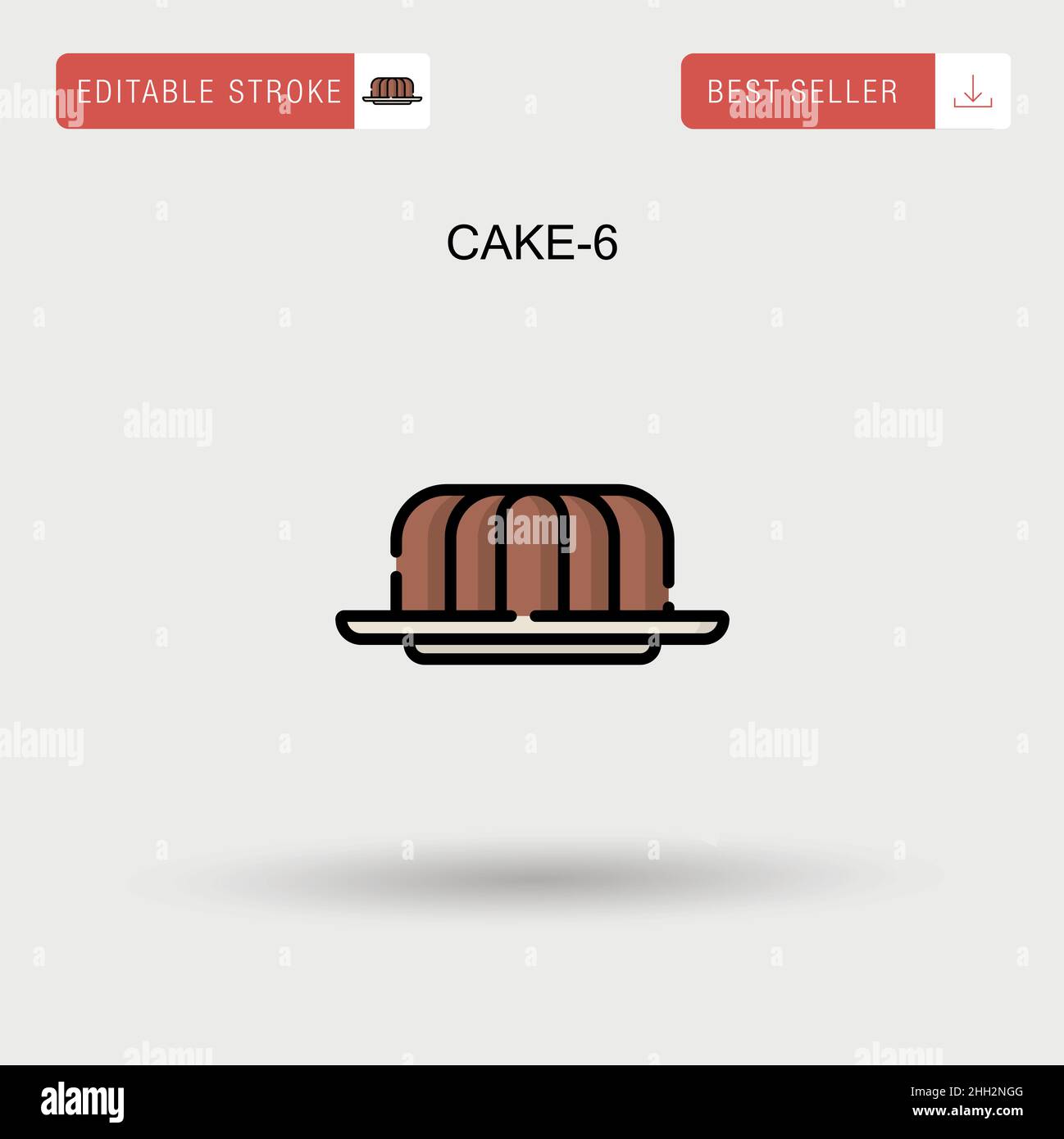 Cake-6 einfaches Vektorsymbol. Stock Vektor