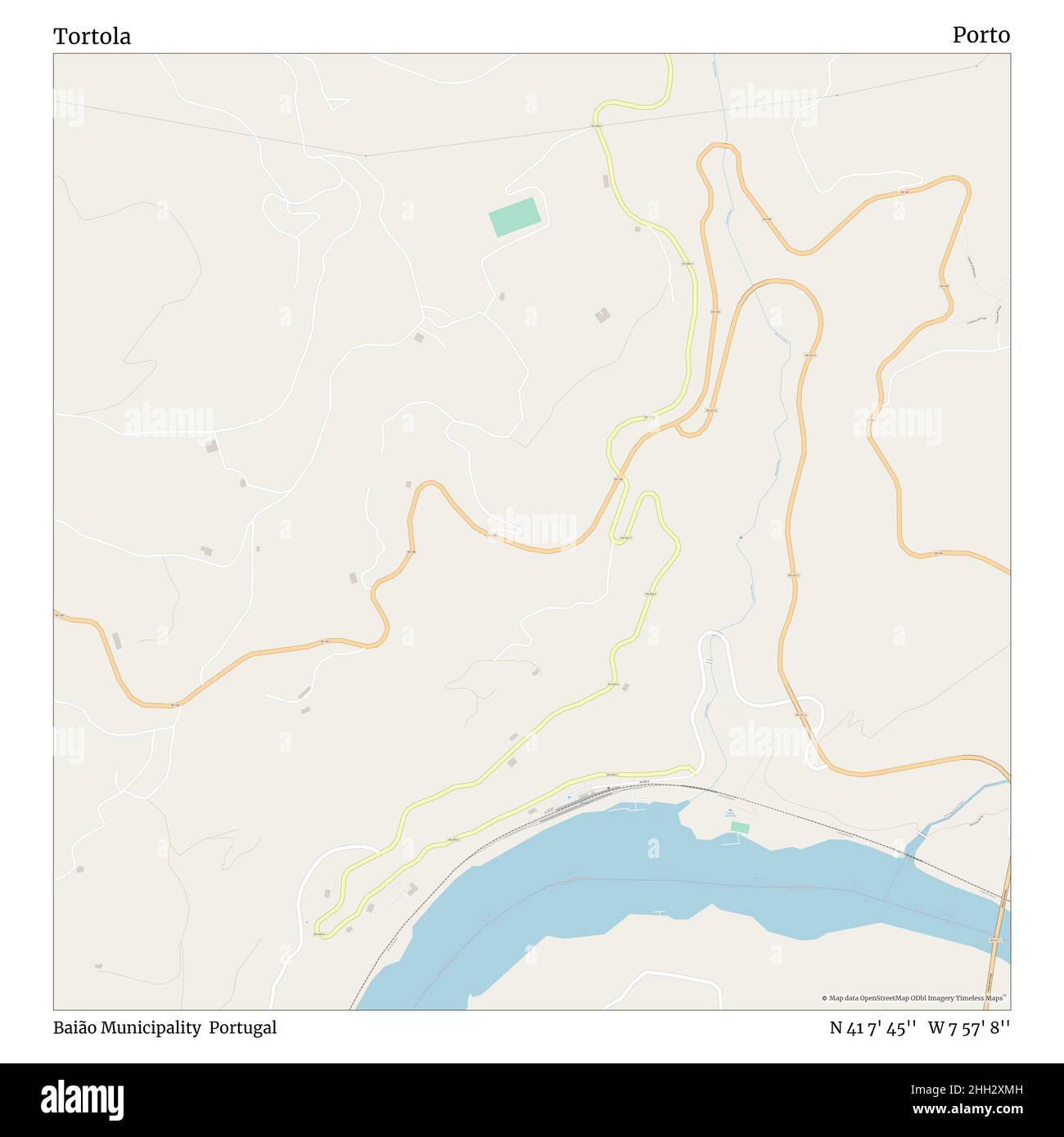 Tortola, Gemeinde Baião, Portugal, Porto, N 41 7' 45'', W 7 57' 8'', map, Timeless Map veröffentlicht im Jahr 2021. Reisende, Entdecker und Abenteurer wie Florence Nightingale, David Livingstone, Ernest Shackleton, Lewis and Clark und Sherlock Holmes haben sich bei der Planung von Reisen zu den entlegensten Ecken der Welt auf Karten verlassen.Timeless Maps kartiert die meisten Orte auf der Welt und zeigt die Verwirklichung großer Träume Stockfoto