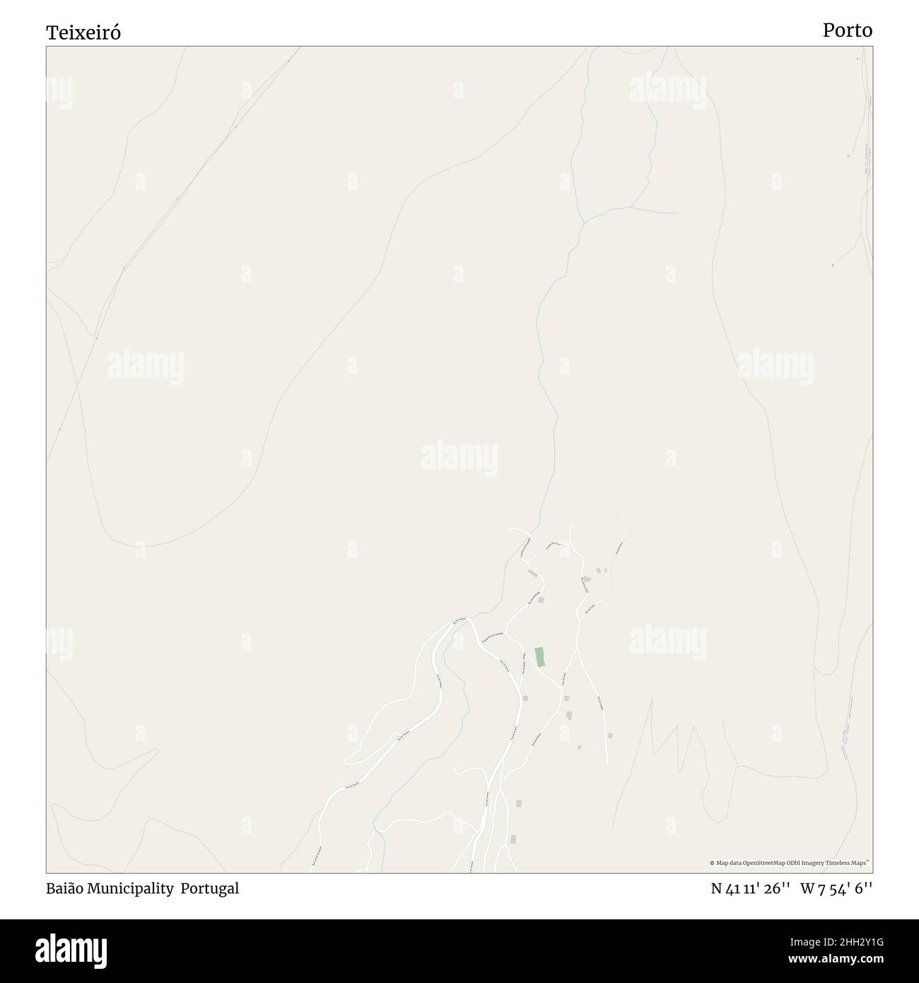 Teixeiró, Gemeinde Baião, Portugal, Porto, N 41 11' 26'', W 7 54' 6'', map, Timeless Map veröffentlicht im Jahr 2021. Reisende, Entdecker und Abenteurer wie Florence Nightingale, David Livingstone, Ernest Shackleton, Lewis and Clark und Sherlock Holmes haben sich bei der Planung von Reisen zu den entlegensten Ecken der Welt auf Karten verlassen.Timeless Maps kartiert die meisten Orte auf der Welt und zeigt die Verwirklichung großer Träume Stockfoto