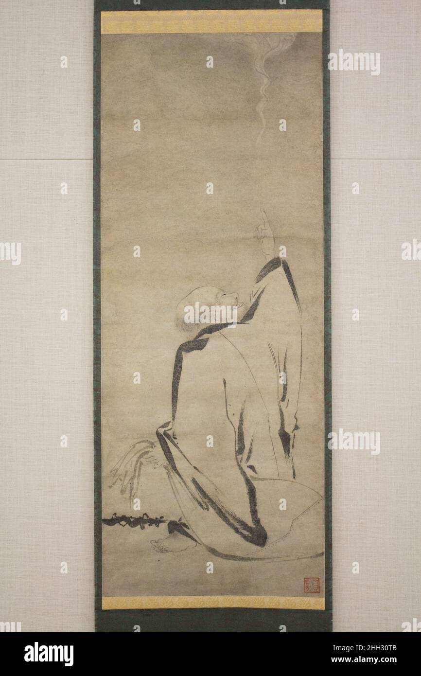 H?tei zeigt auf den Mond 15th. Jahrhundert Shinno Noami zugeschrieben