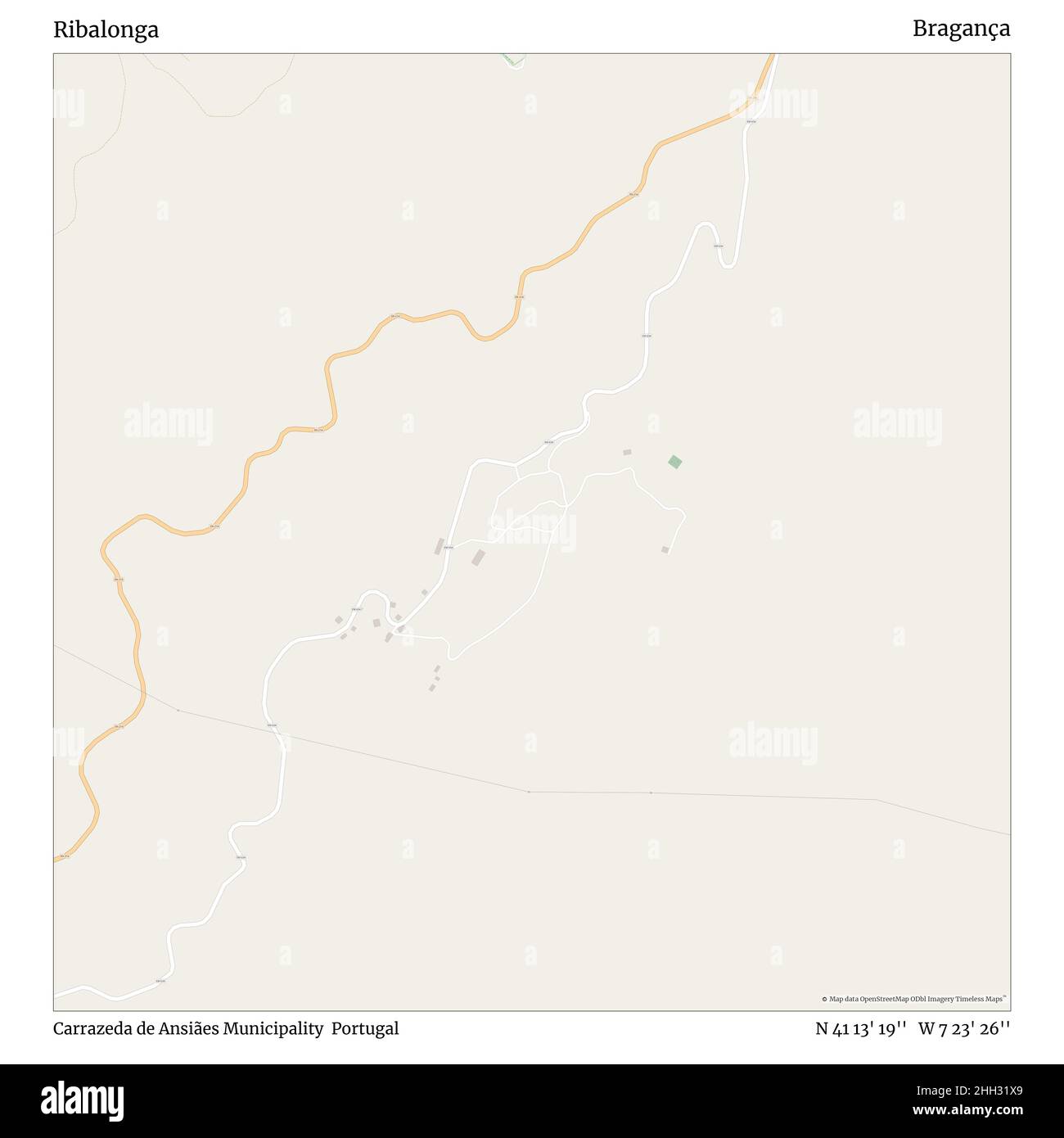 Ribalonga, Gemeinde Carrazeda de Ansiães, Portugal, Bragança, N 41 13' 19'', W 7 23' 26'', map, Timeless Map veröffentlicht im Jahr 2021. Reisende, Entdecker und Abenteurer wie Florence Nightingale, David Livingstone, Ernest Shackleton, Lewis and Clark und Sherlock Holmes haben sich bei der Planung von Reisen zu den entlegensten Ecken der Welt auf Karten verlassen.Timeless Maps kartiert die meisten Orte auf der Welt und zeigt die Verwirklichung großer Träume Stockfoto