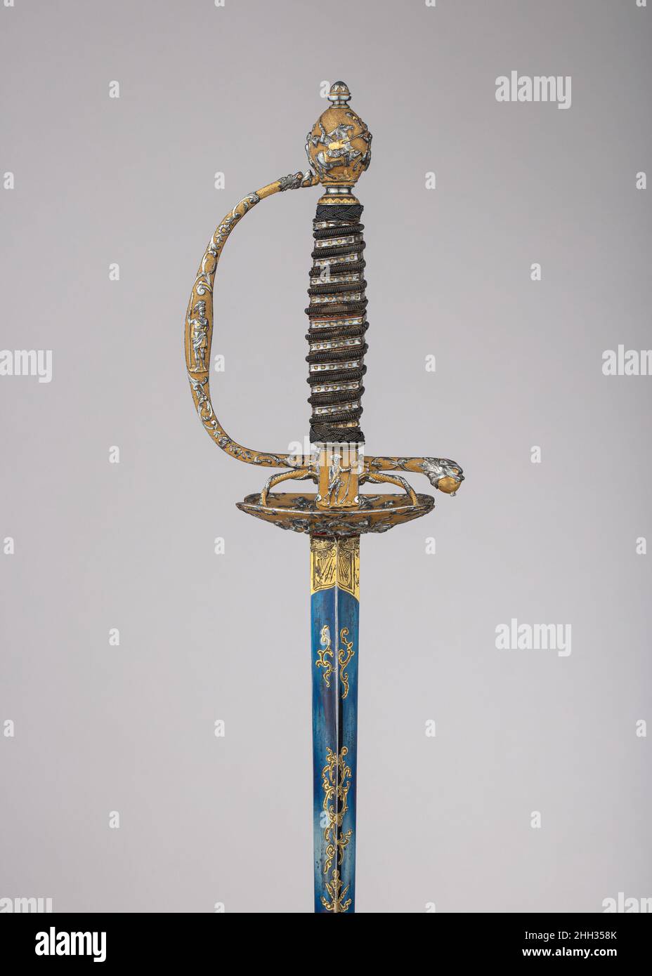 Smallsword ca. 1780–85 Französisch zu Beginn des 17. Jahrhunderts begann  der Greifvogt, ein langes, schlankes, thrusting Schwert, als Waffe der Wahl  des Herrn zu dominieren. Im Laufe des Jahrhunderts jedoch, als zivile