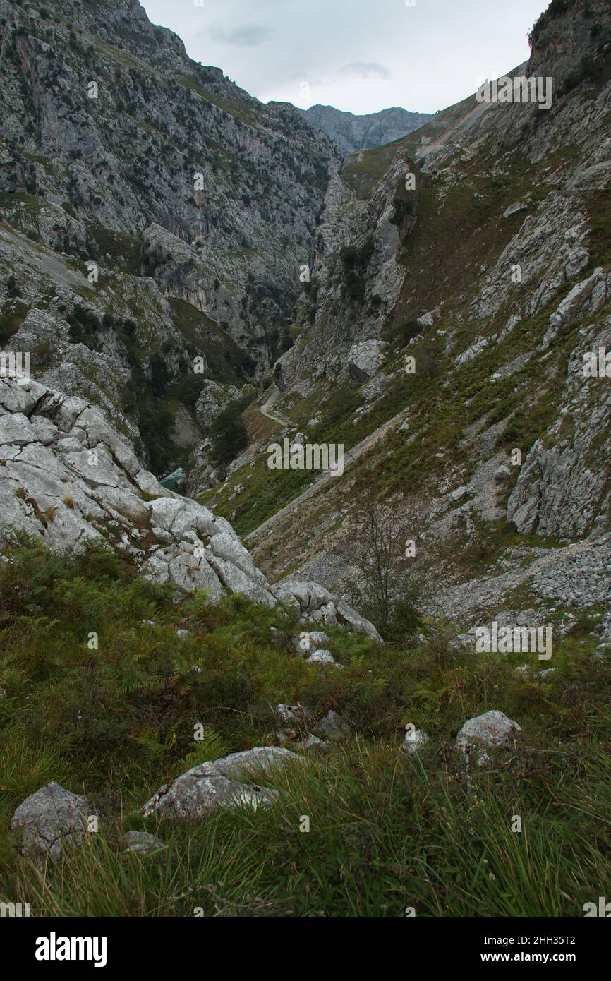 Wanderweg Ruta del Cares von Poncebos nach Cain in Picos de Europa in Asturien, Spanien, Europa Stockfoto